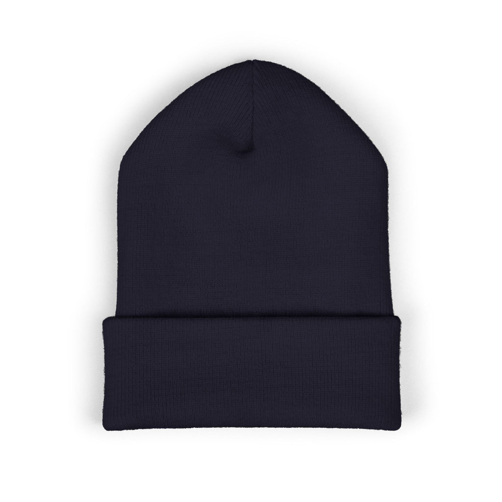 Embroidered Daffodil Cuffed Beanie — Floral Spring Knit Hat