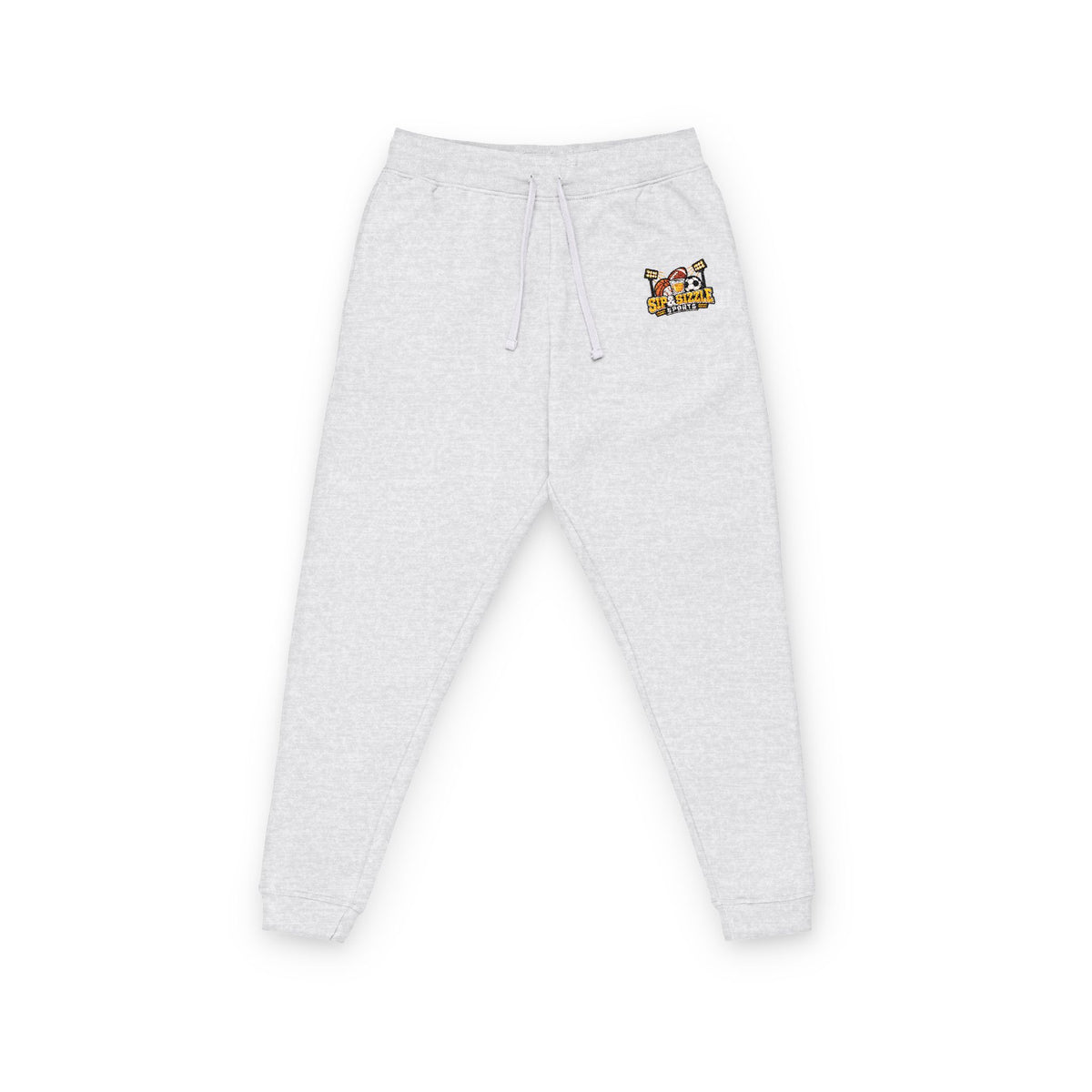 Embroidered Cozy Joggers — Fall Leaf Cartoon Patch