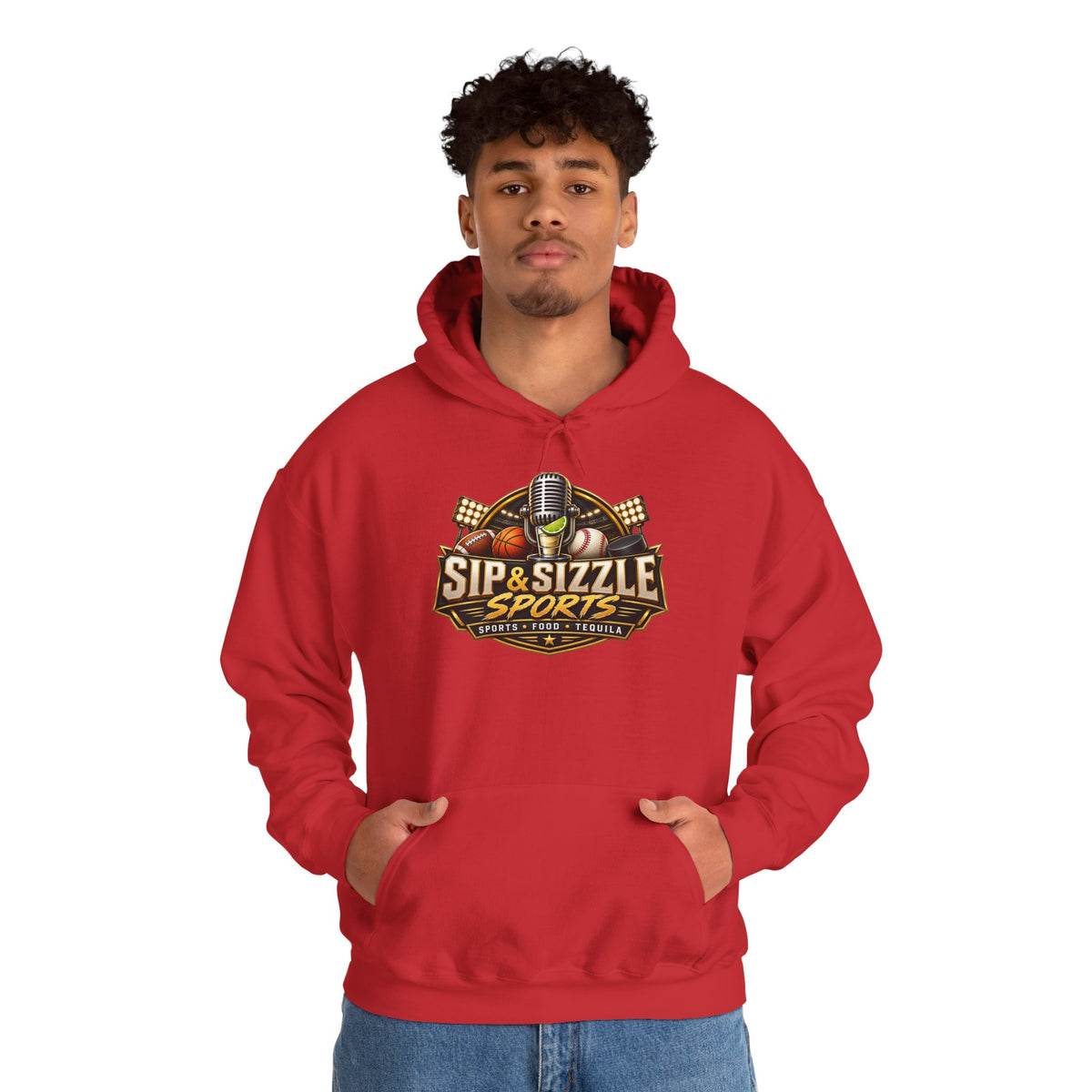 Copy of Sip & Sizzle Sports Hoodie — Sports Podcast Logo Pullover