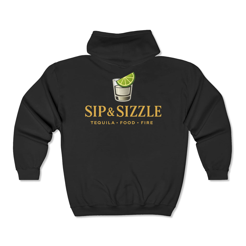Sip & Sizzle Zip Hoodie — Tequila Bar Logo Jacket