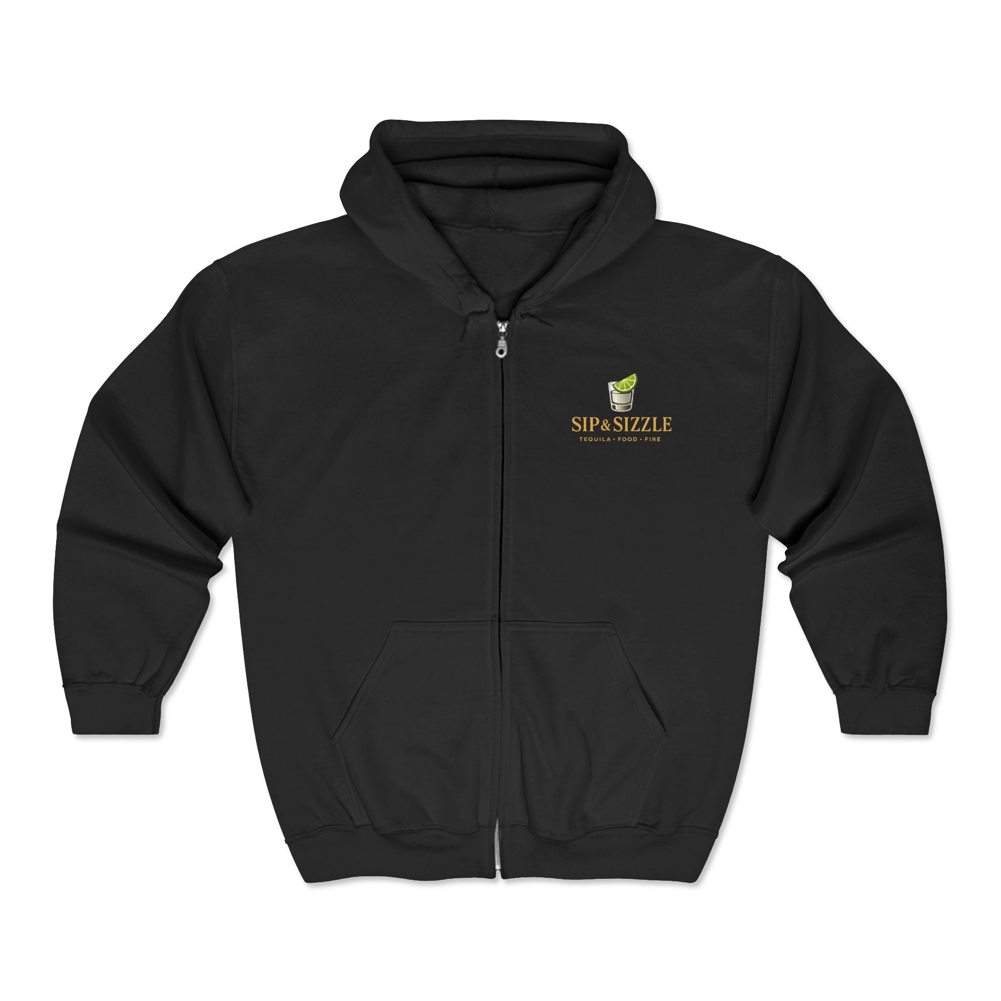 Sip & Sizzle Zip Hoodie — Tequila Bar Logo Jacket
