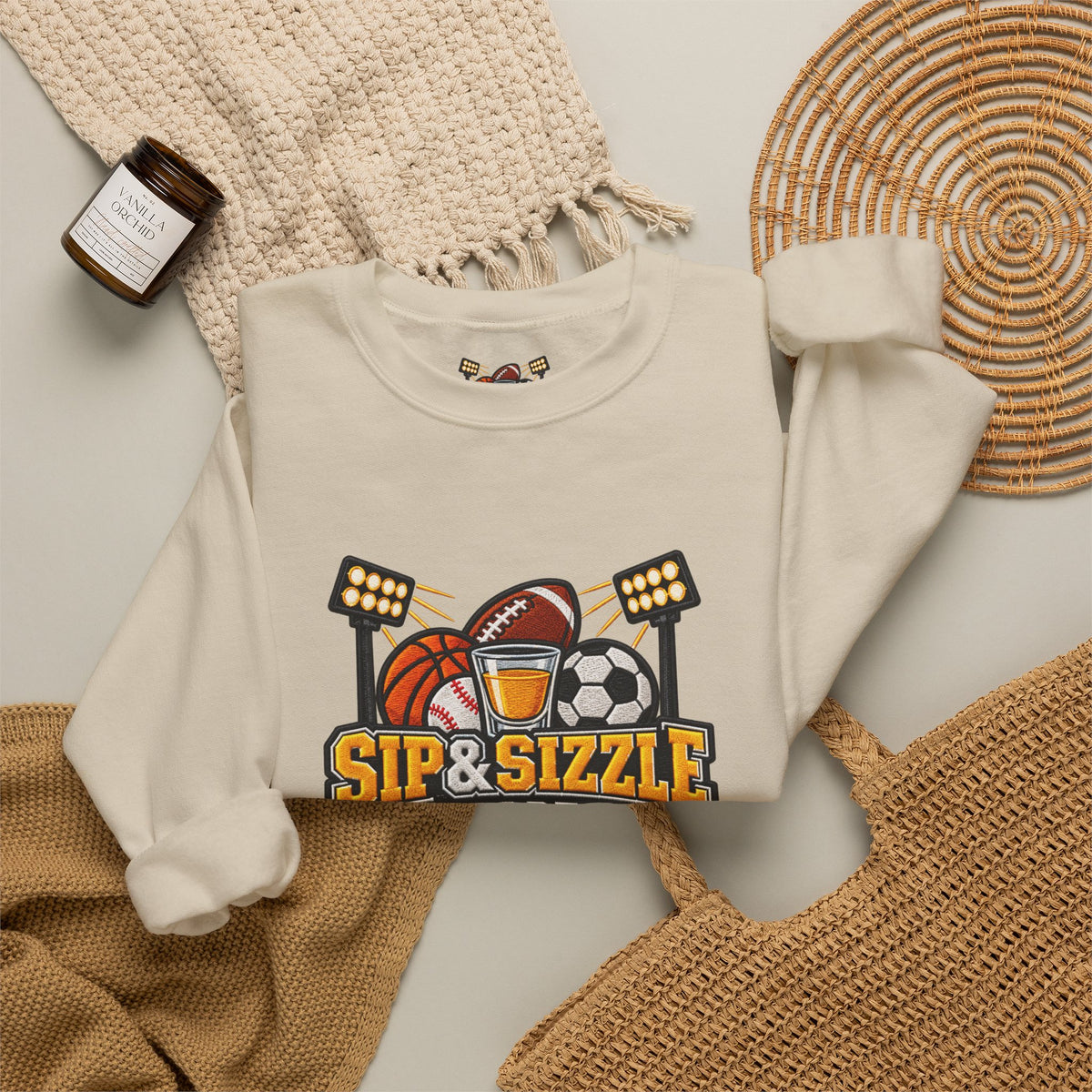 Sip & Sizzle Sports Crewneck Sweatshirt