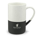 Speckled Ceramic 13oz Coffee Mug — Two-Tone Engraved Rustic Stoneware