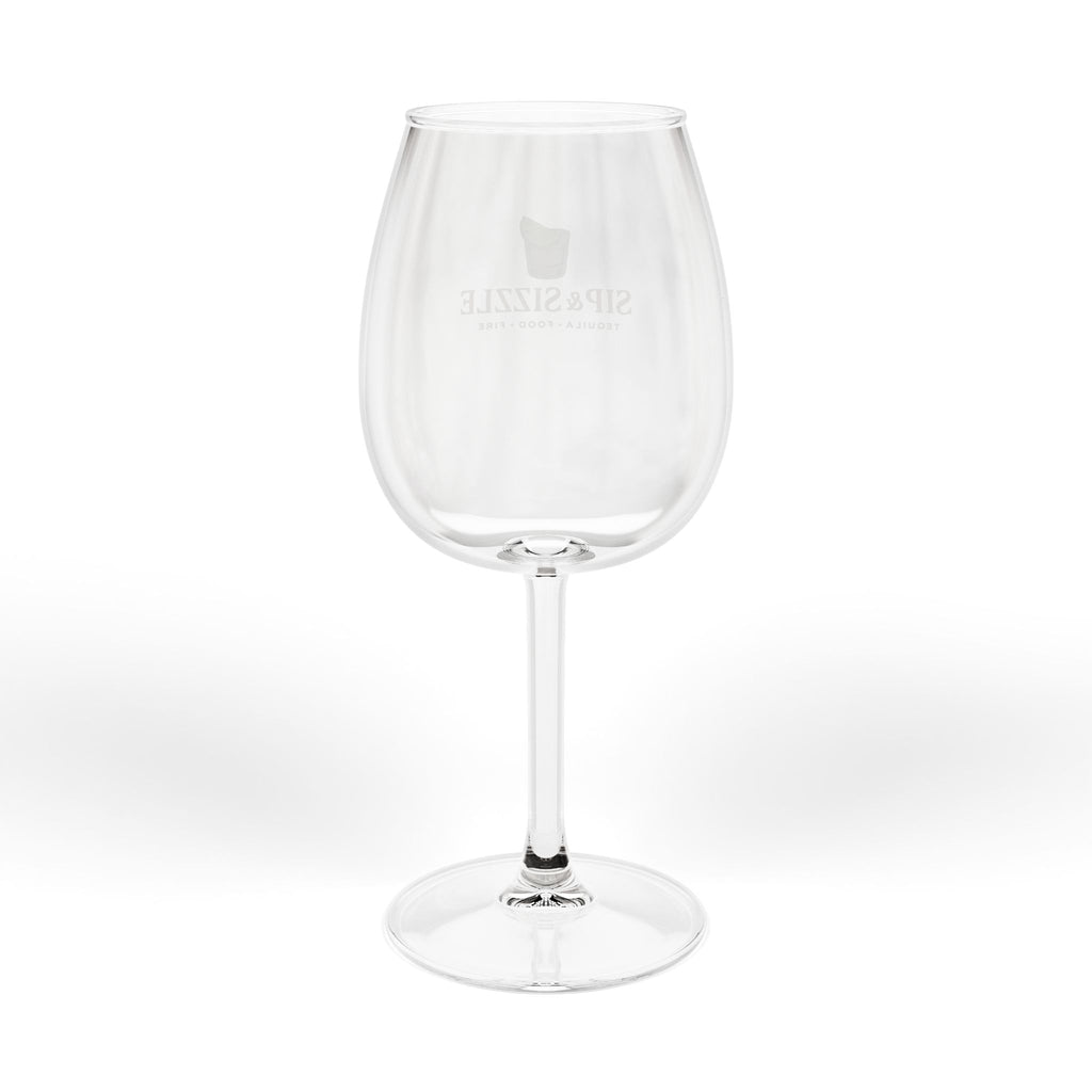 Sip & Sizzle 12oz Wine Glass – Gold Logo Cocktail & Wine Stemware