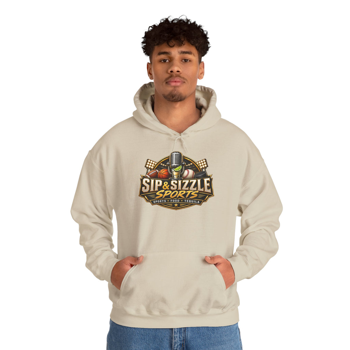 Copy of Sip & Sizzle Sports Hoodie — Sports Podcast Logo Pullover