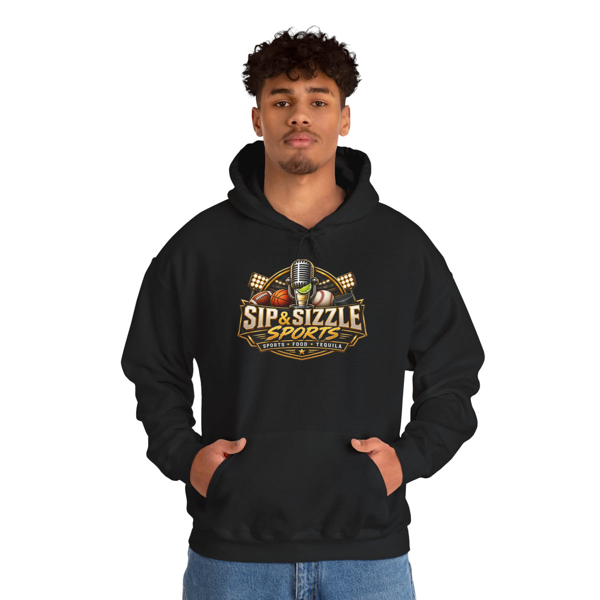 Copy of Sip & Sizzle Sports Hoodie — Sports Podcast Logo Pullover