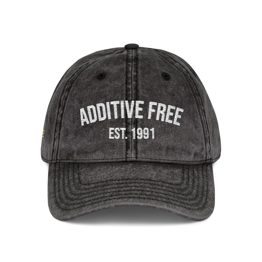Embroidered Vintage Cap — "Additive Free EST. 1991" Distressed Baseball Hat