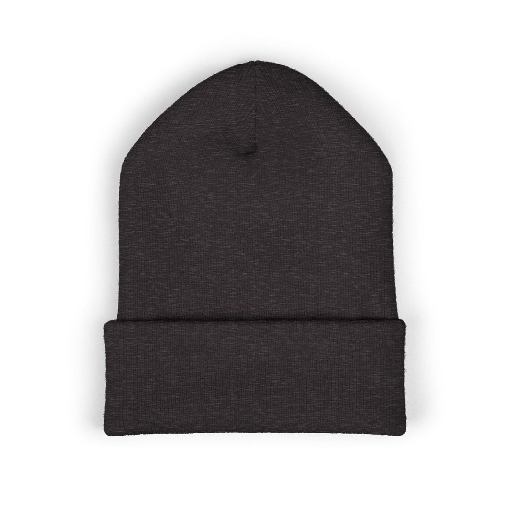 Embroidered Daffodil Cuffed Beanie — Floral Spring Knit Hat