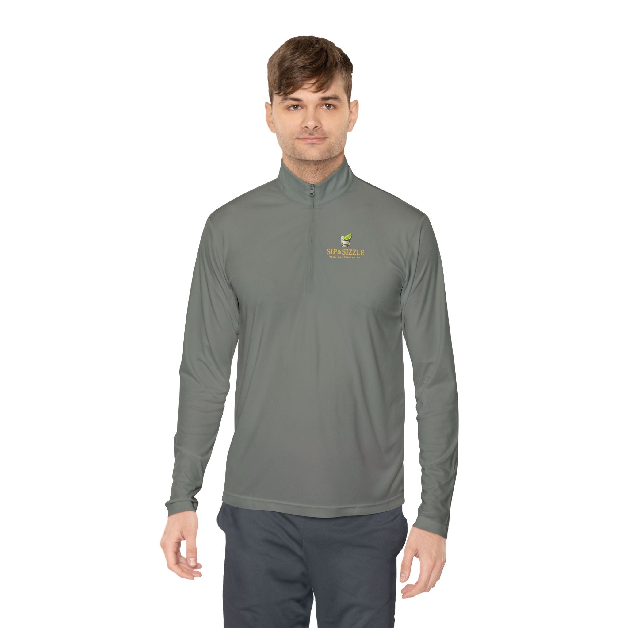 Quarter-Zip Pullover — "Sip & Sizzle" Avocado Bar Logo