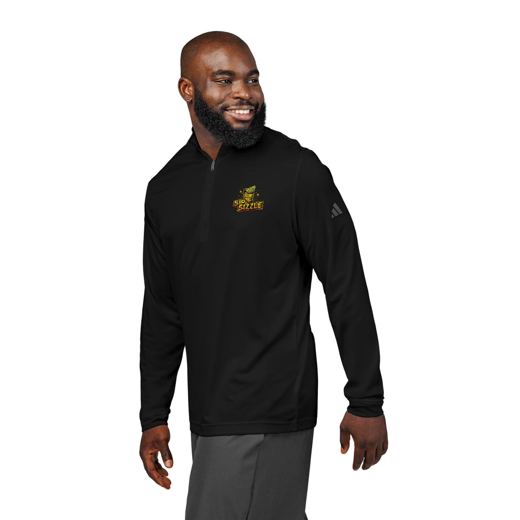 Embroidered Cheetah Patch Quarter-Zip Pullover