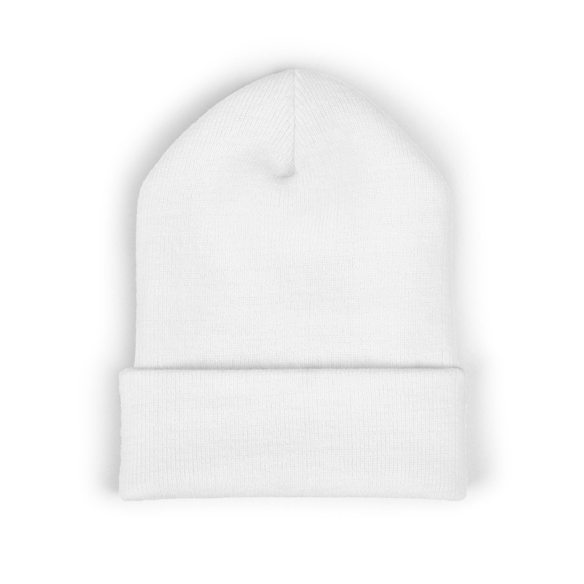 Embroidered Daffodil Cuffed Beanie — Floral Spring Knit Hat
