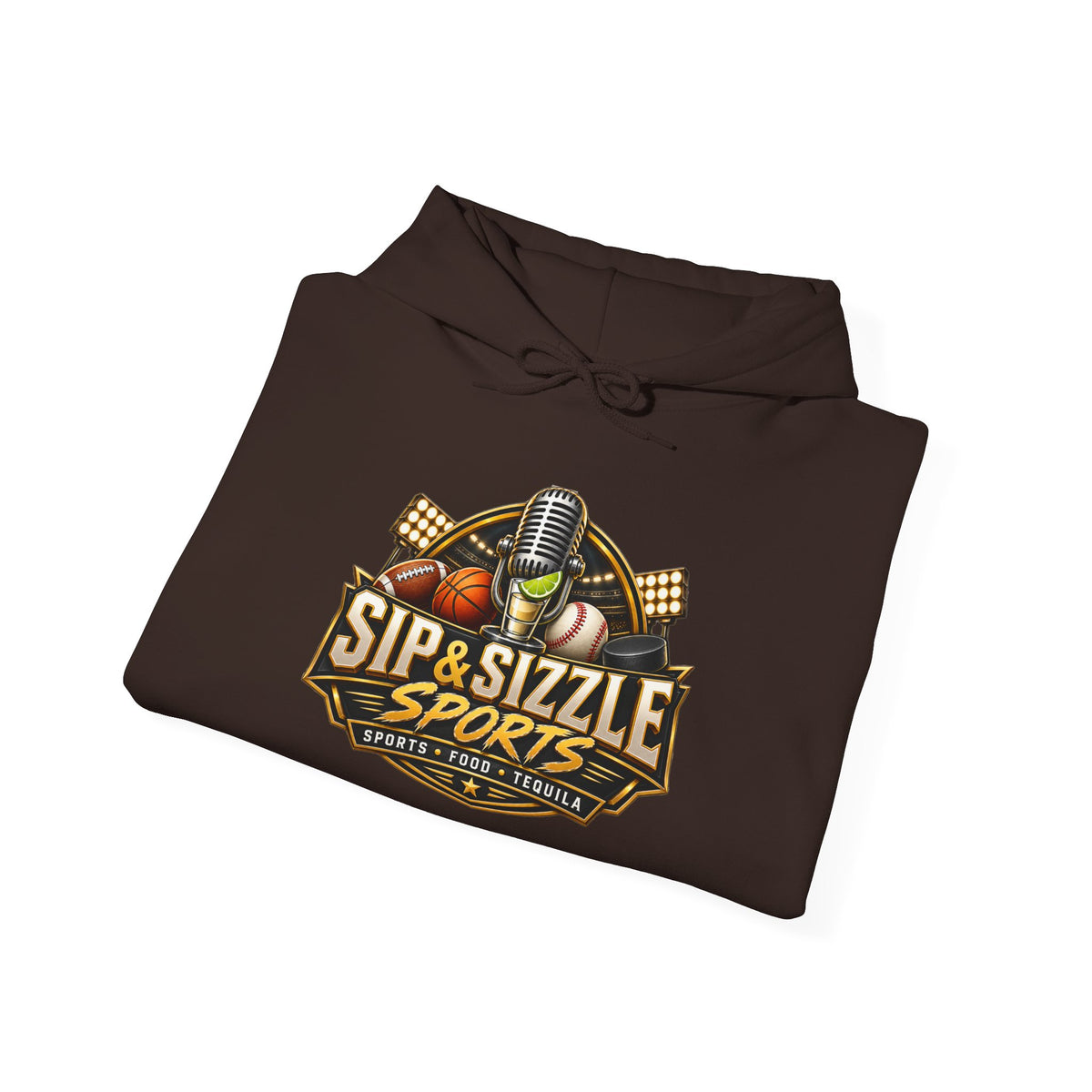Copy of Sip & Sizzle Sports Hoodie — Sports Podcast Logo Pullover