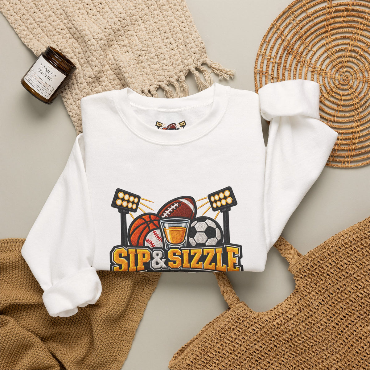 Sip & Sizzle Sports Crewneck Sweatshirt