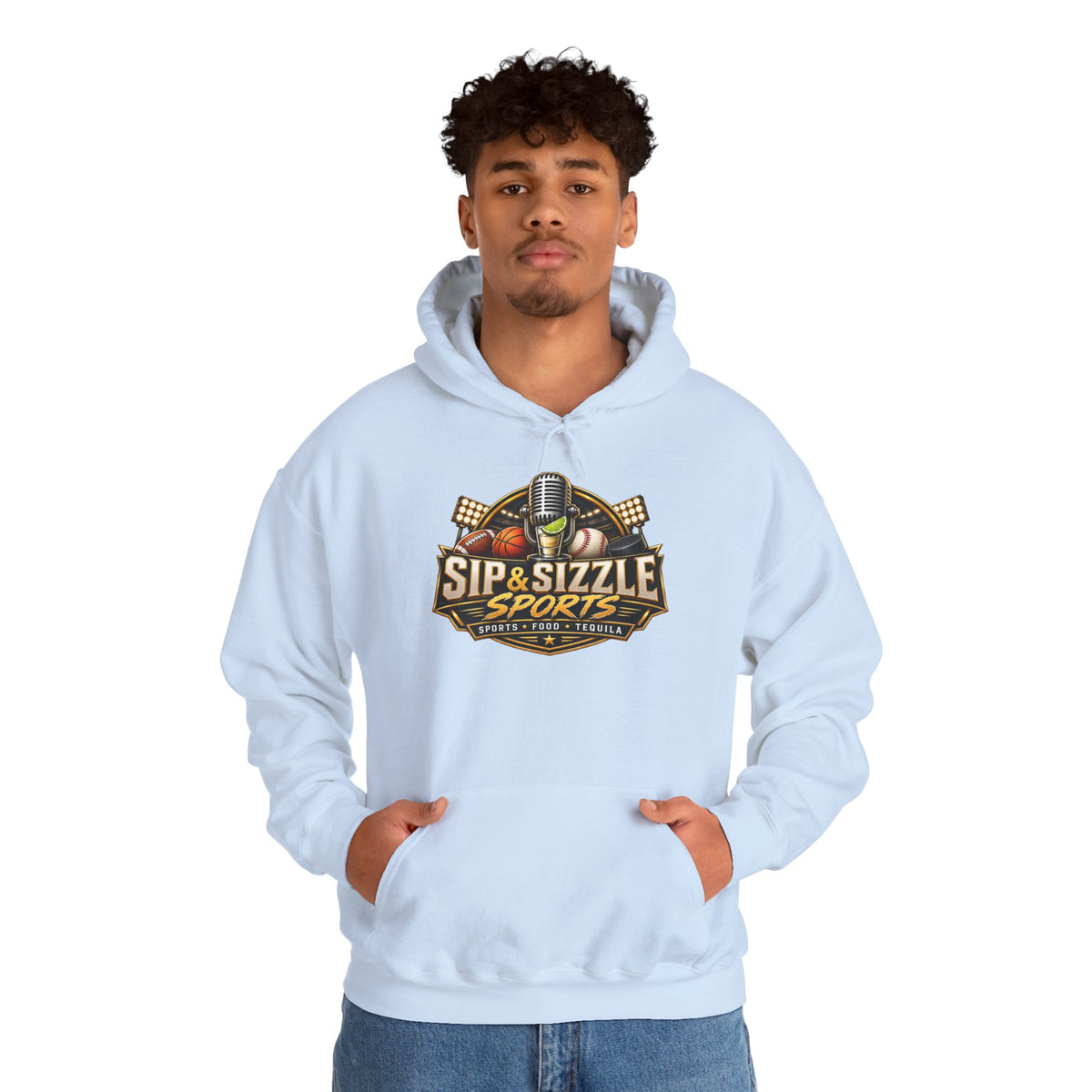 Copy of Sip & Sizzle Sports Hoodie — Sports Podcast Logo Pullover