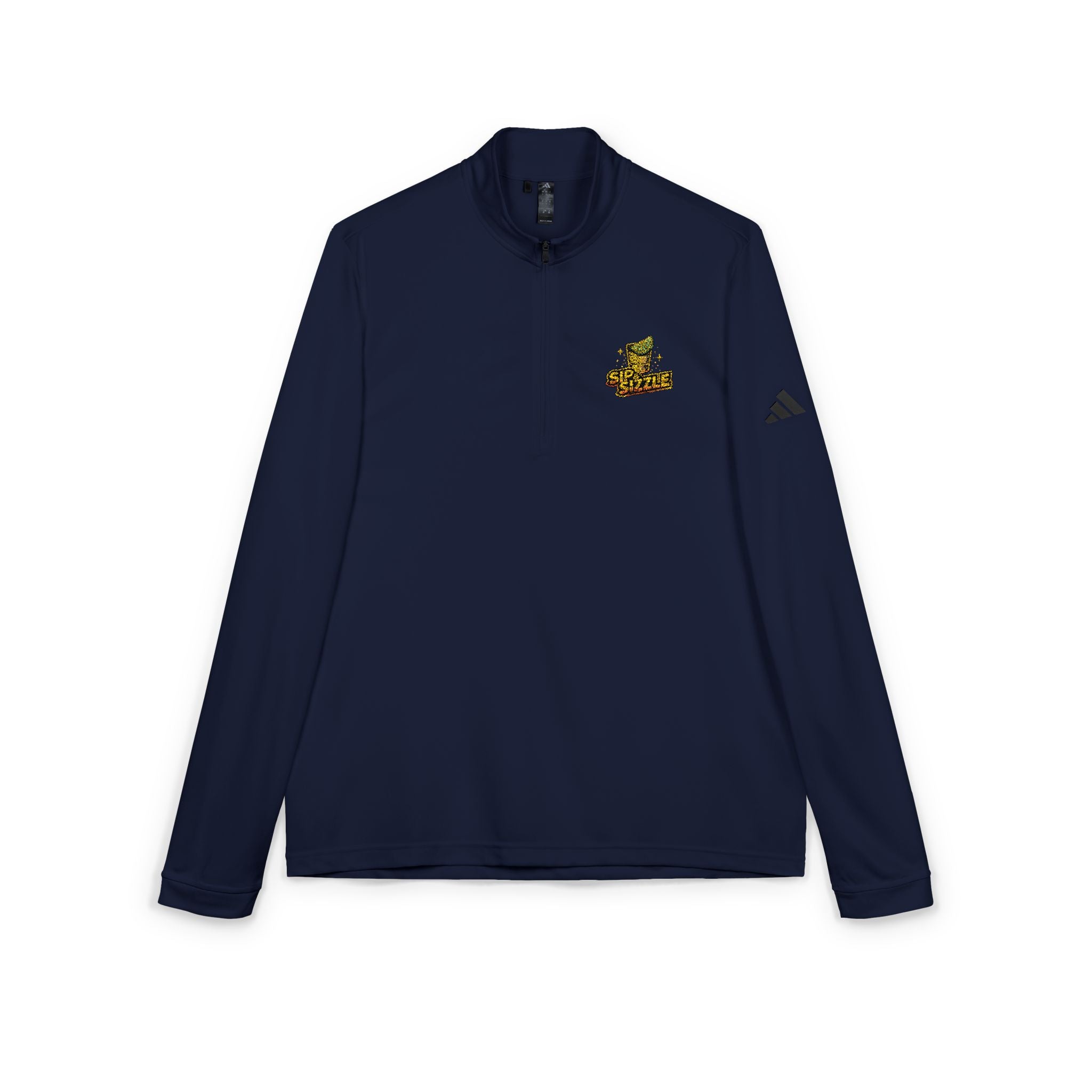 Embroidered Cheetah Patch Quarter-Zip Pullover