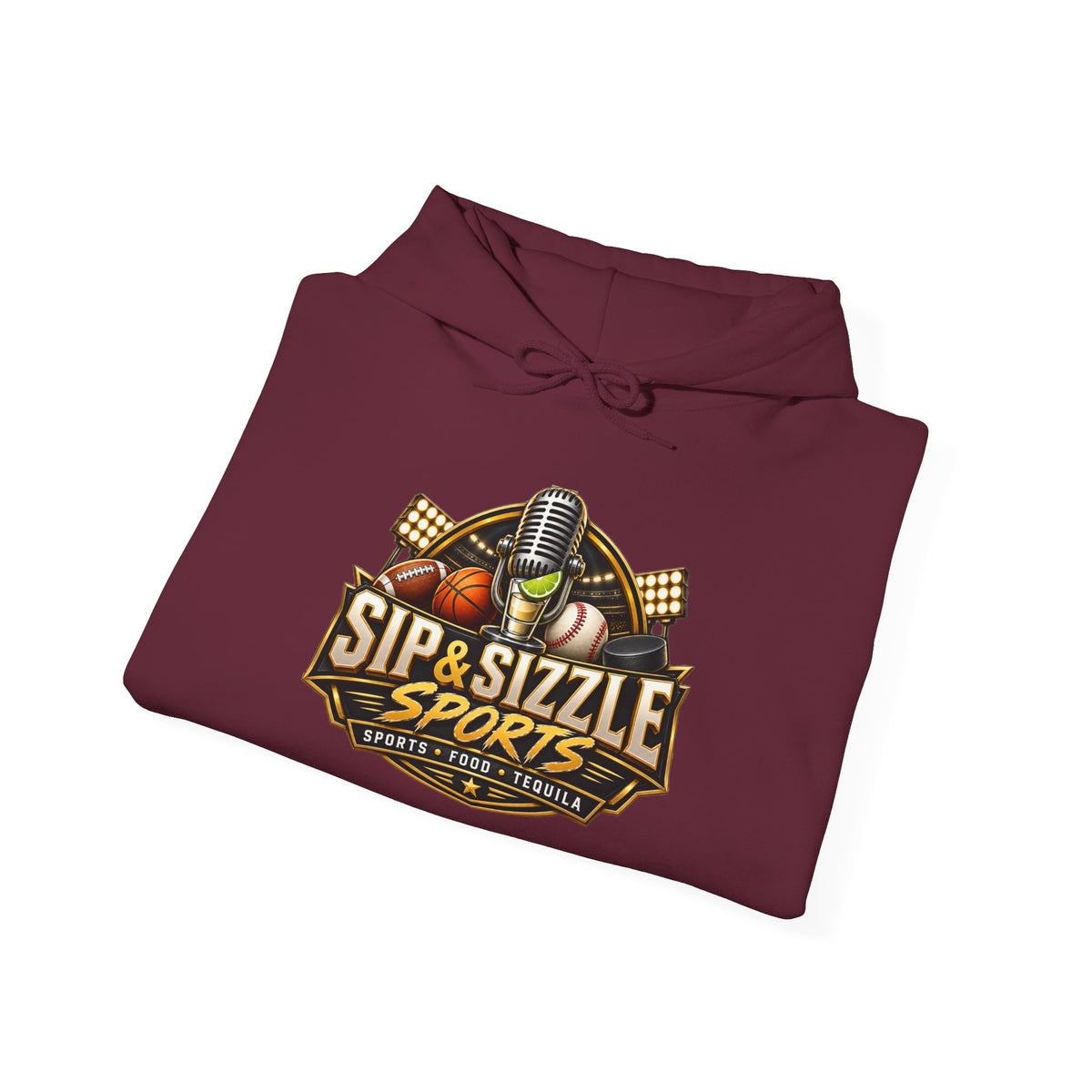 Copy of Sip & Sizzle Sports Hoodie — Sports Podcast Logo Pullover