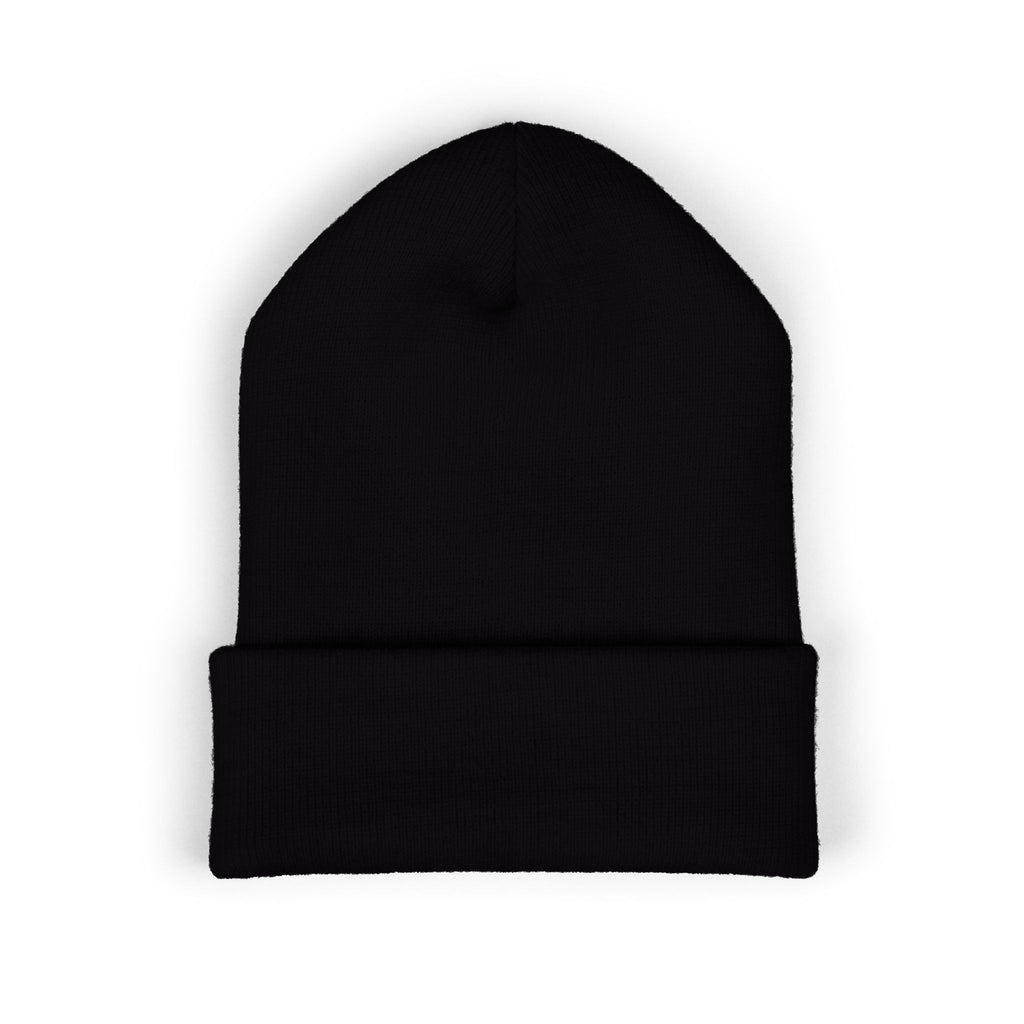 Embroidered Daffodil Cuffed Beanie — Floral Spring Knit Hat