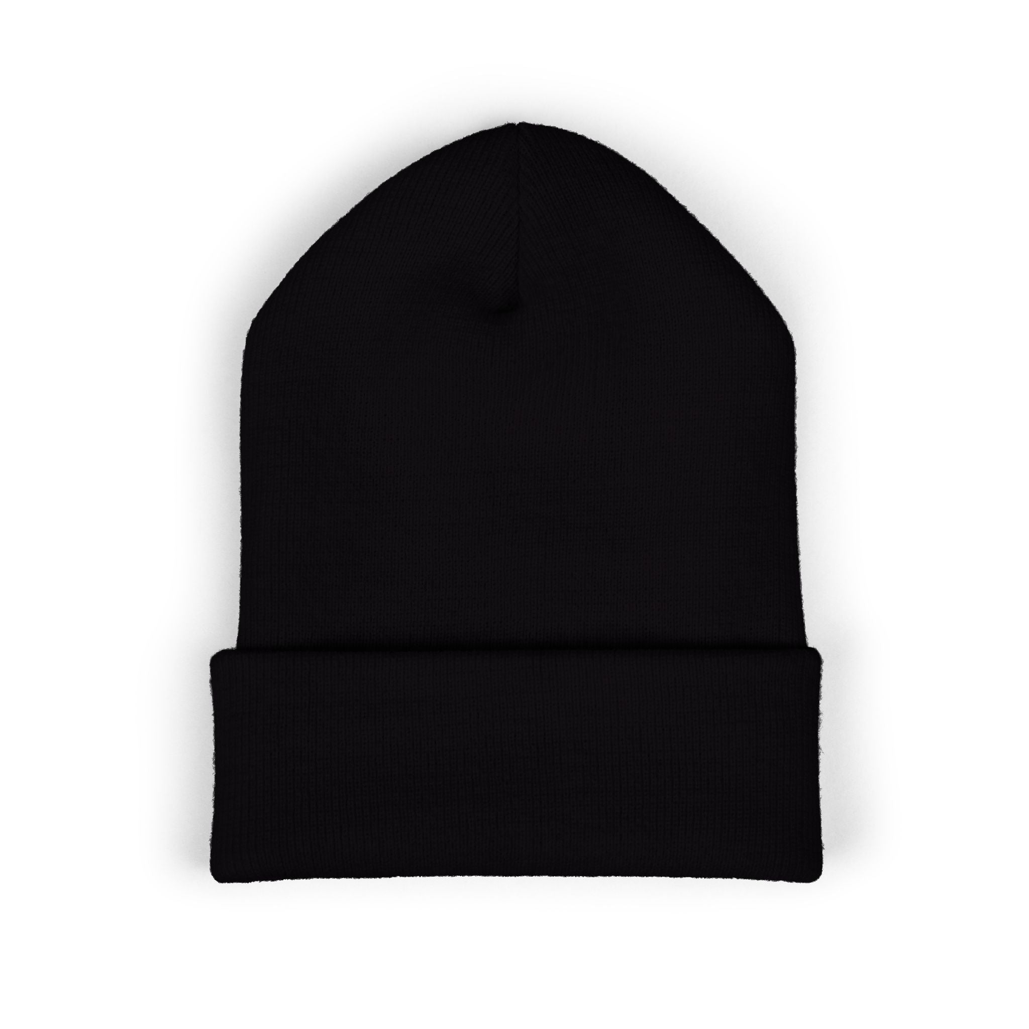 Embroidered Daffodil Cuffed Beanie — Floral Spring Knit Hat
