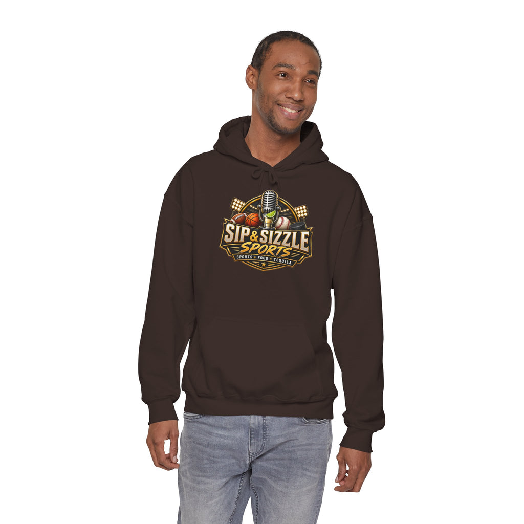 Copy of Sip & Sizzle Sports Hoodie — Sports Podcast Logo Pullover