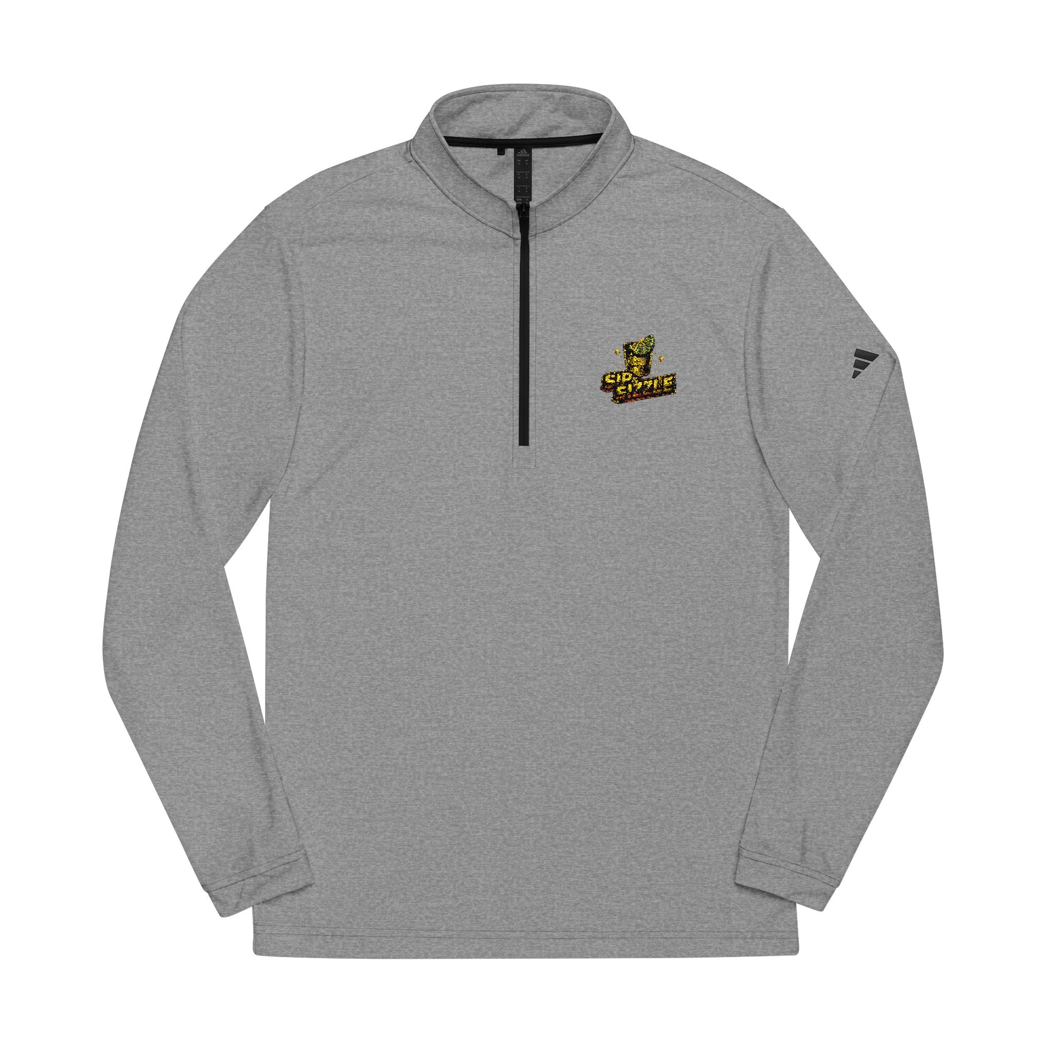 Embroidered Cheetah Patch Quarter-Zip Pullover