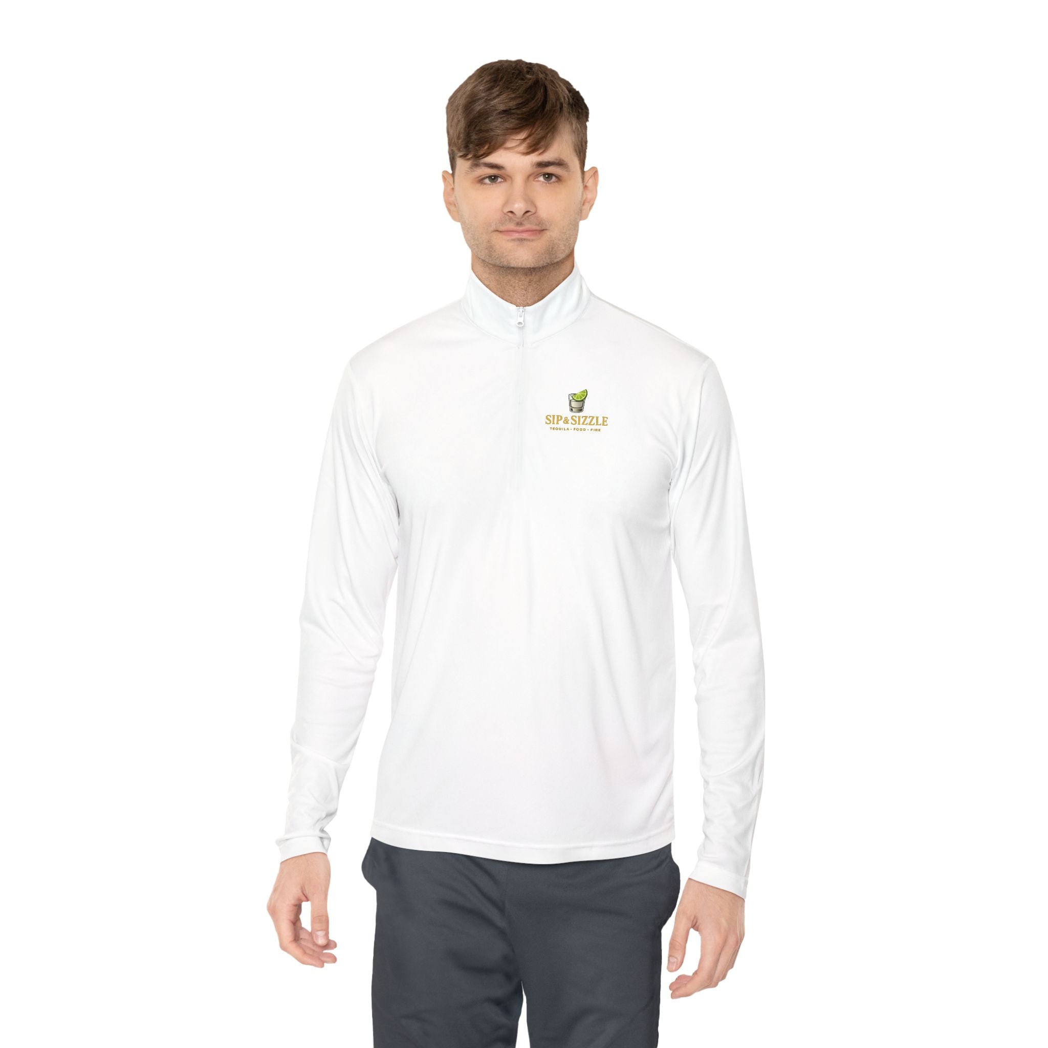 Quarter-Zip Pullover — "Sip & Sizzle" Avocado Bar Logo