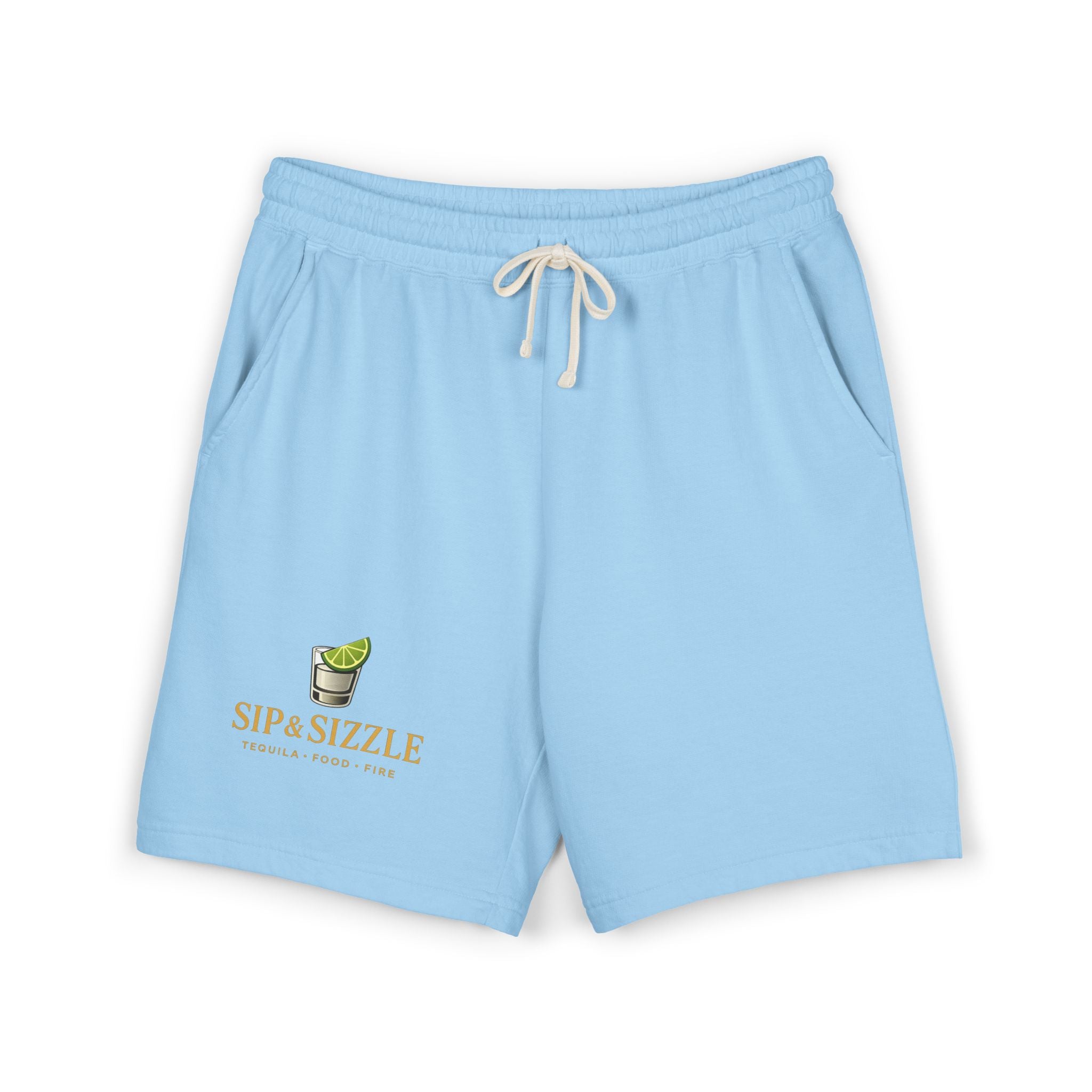 Sip & Sizzle Cotton Fleece Sweatshorts — Tropical Lime Logo Lounge Shorts