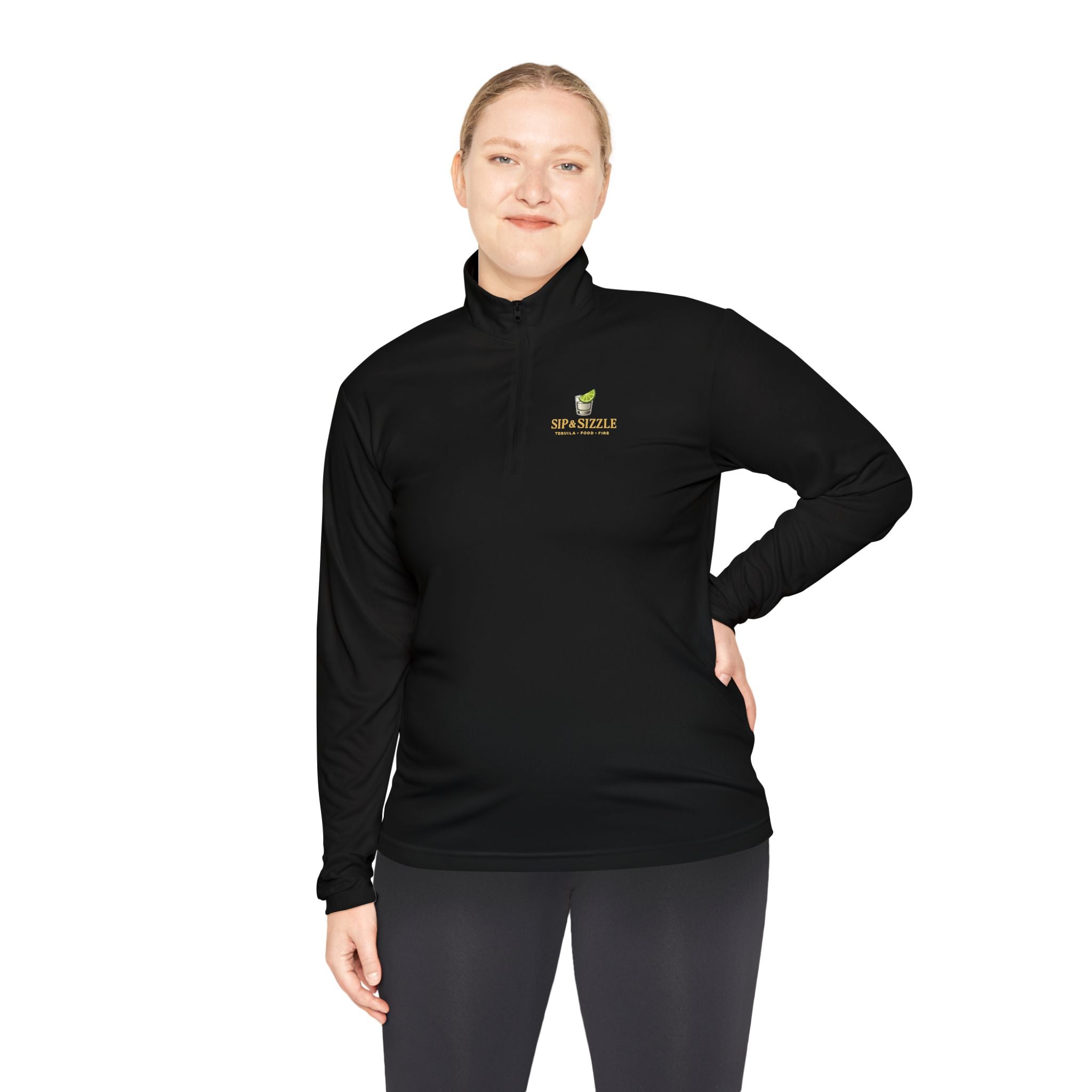 Quarter-Zip Pullover — "Sip & Sizzle" Avocado Bar Logo