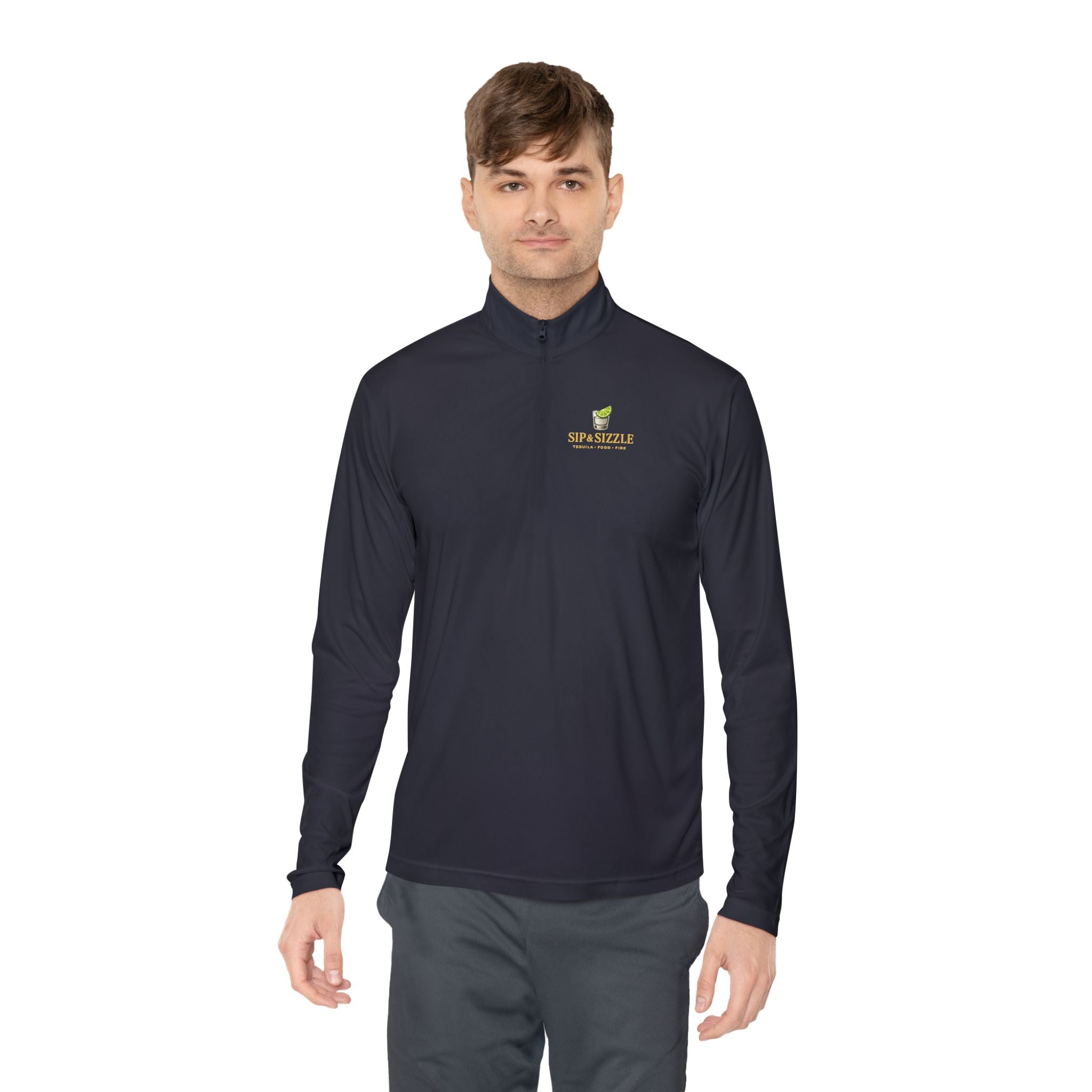 Quarter-Zip Pullover — "Sip & Sizzle" Avocado Bar Logo
