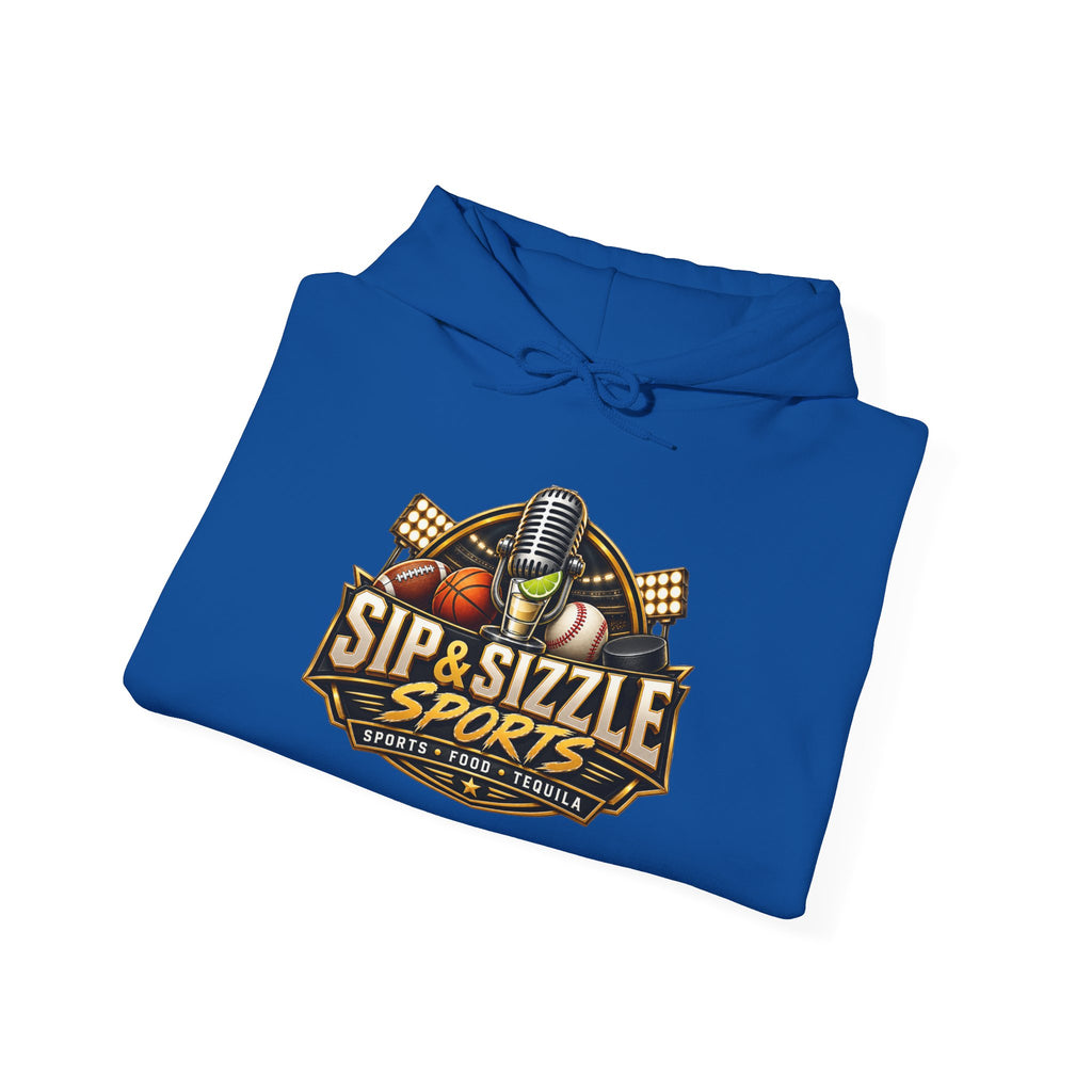Copy of Sip & Sizzle Sports Hoodie — Sports Podcast Logo Pullover