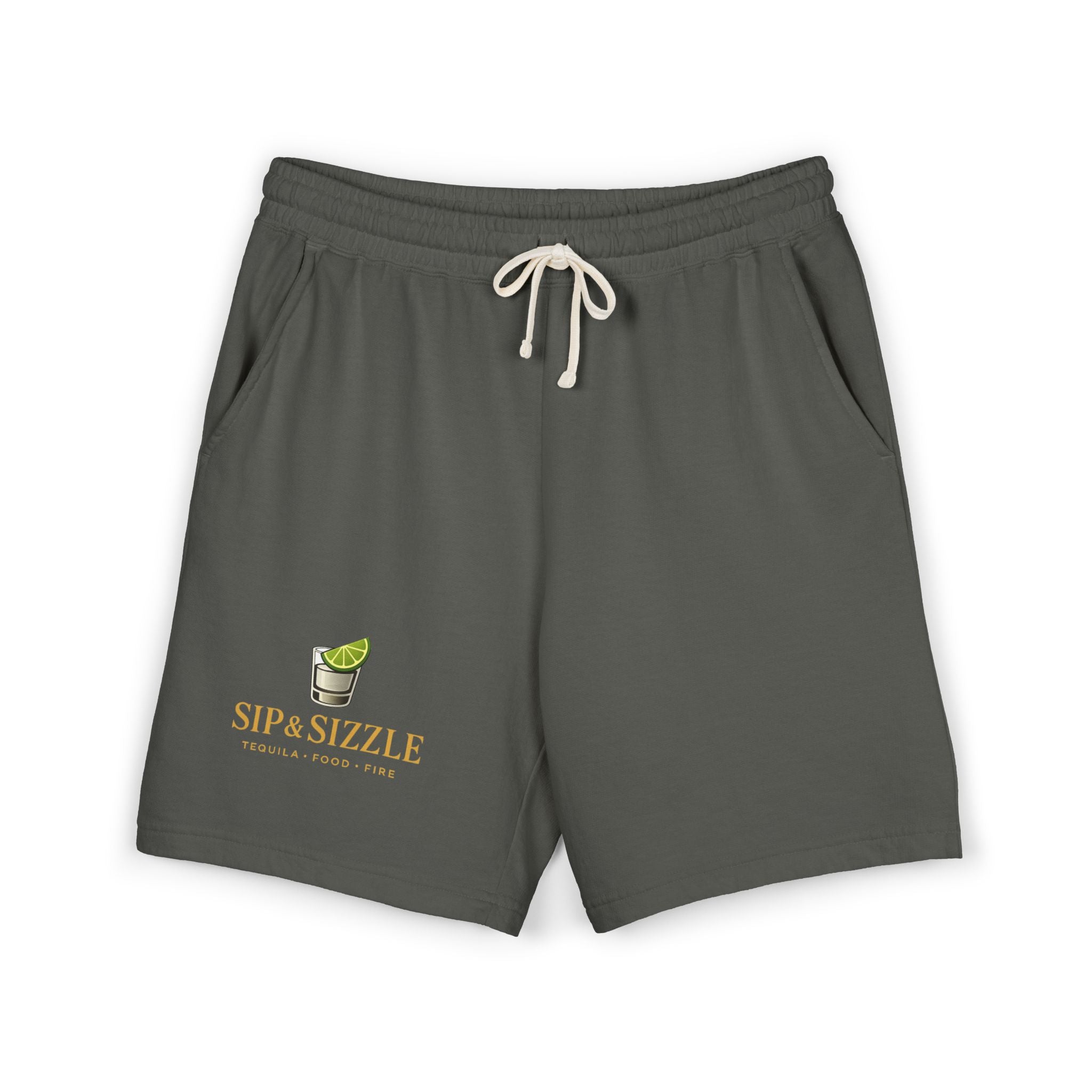 Sip & Sizzle Cotton Fleece Sweatshorts — Tropical Lime Logo Lounge Shorts