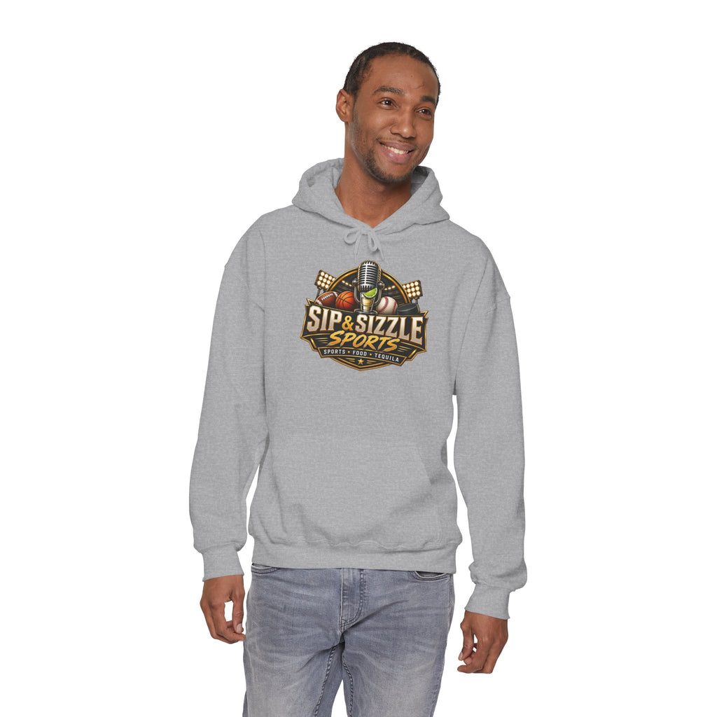 Copy of Sip & Sizzle Sports Hoodie — Sports Podcast Logo Pullover