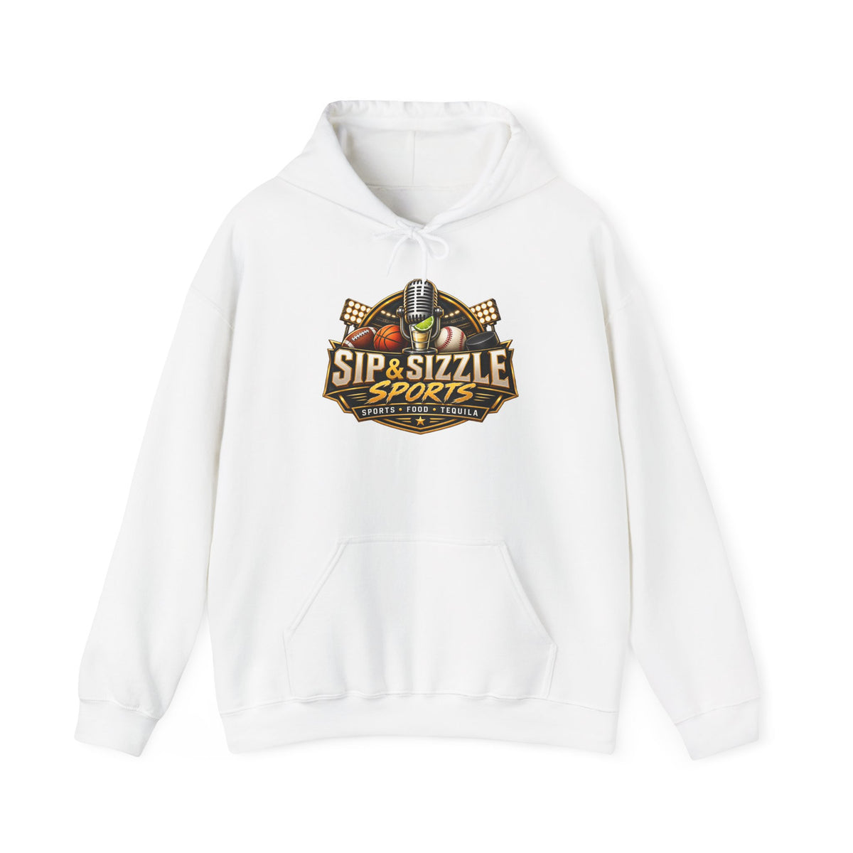 Copy of Sip & Sizzle Sports Hoodie — Sports Podcast Logo Pullover