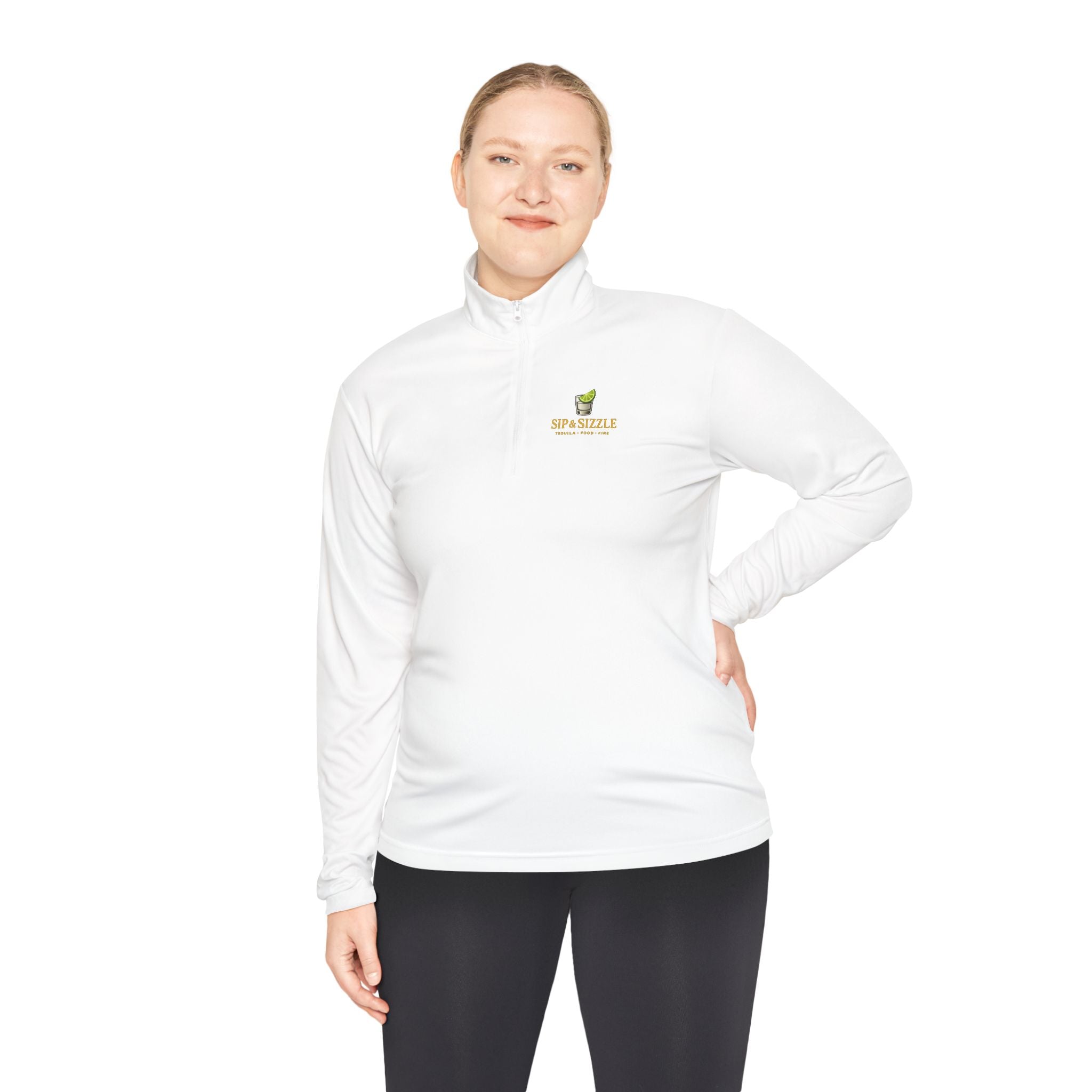 Quarter-Zip Pullover — "Sip & Sizzle" Avocado Bar Logo