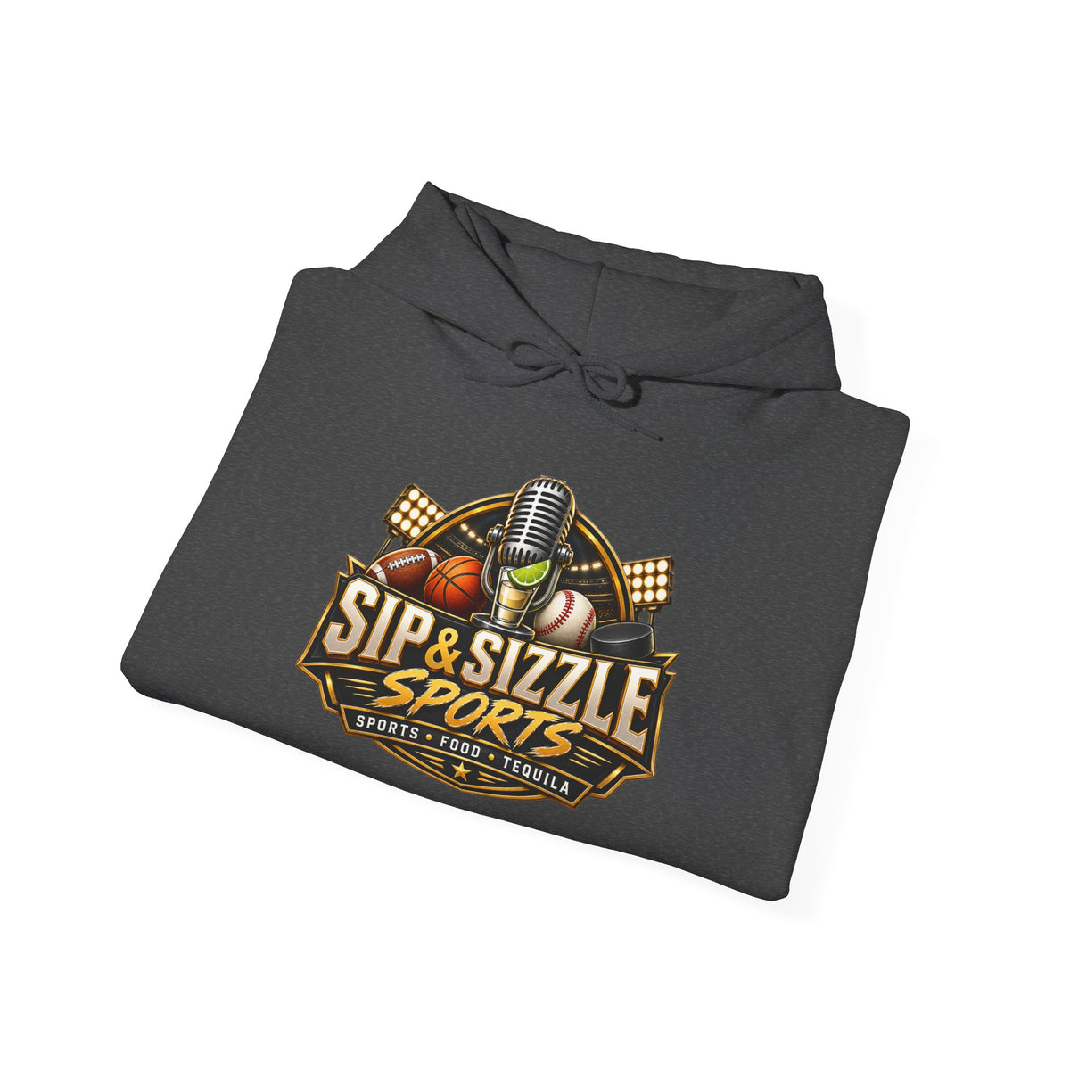 Sip & Sizzle Sports Hoodie — Sports Podcast Logo Pullover
