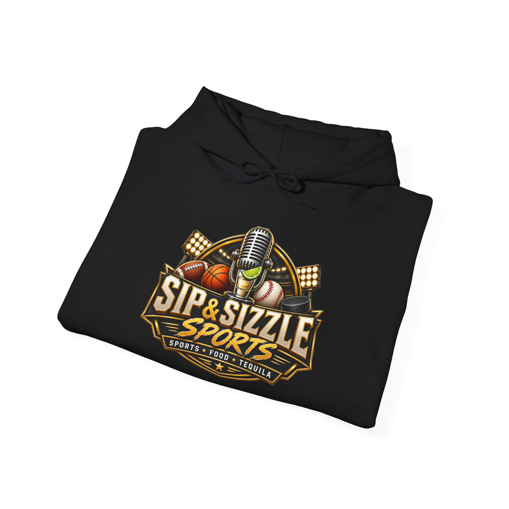 Copy of Sip & Sizzle Sports Hoodie — Sports Podcast Logo Pullover