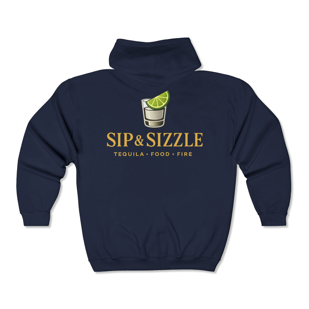 Sip & Sizzle Zip Hoodie — Tequila Bar Logo Jacket