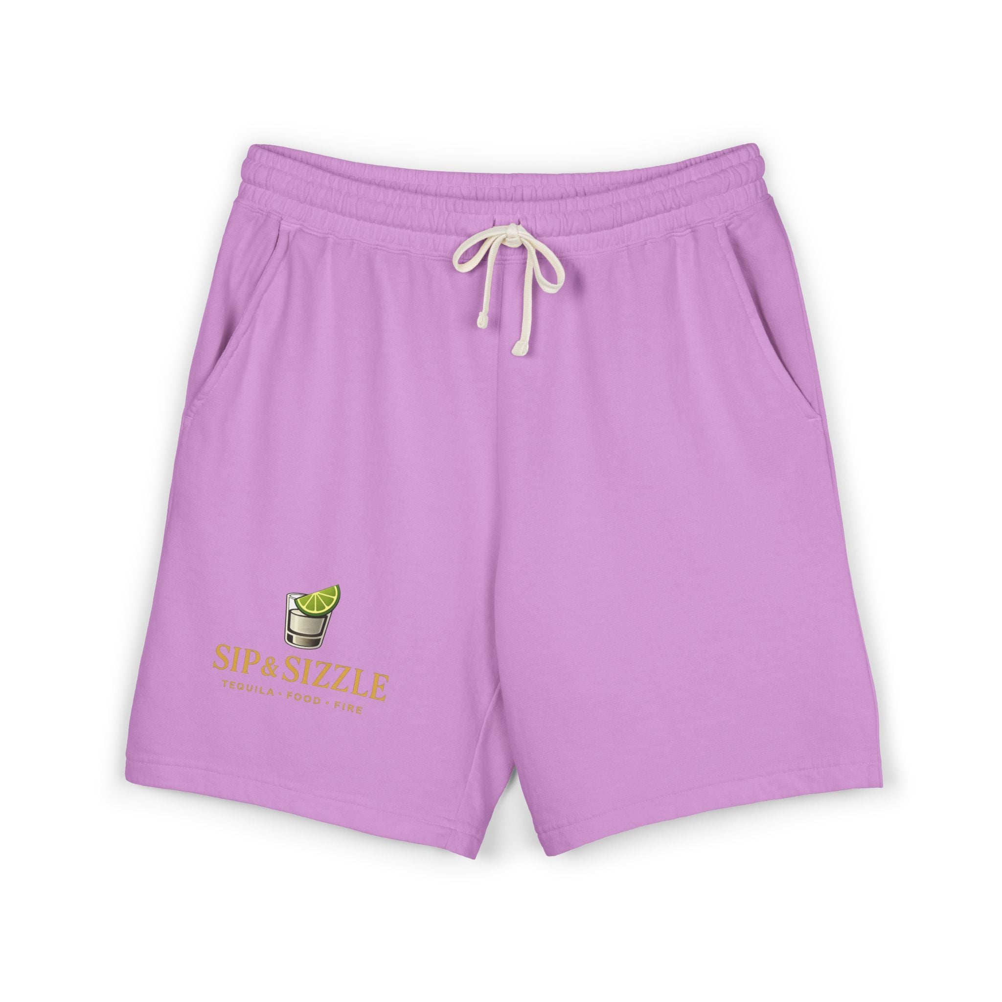 Sip & Sizzle Cotton Fleece Sweatshorts — Tropical Lime Logo Lounge Shorts