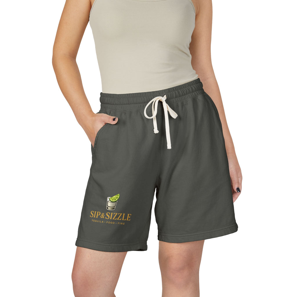 Sip & Sizzle Cotton Fleece Sweatshorts — Tropical Lime Logo Lounge Shorts