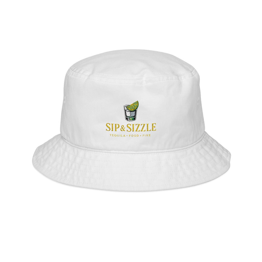 Sips & Sizzle Embroidered Bucket Hat — Casual Summer Drink Lover Accessory