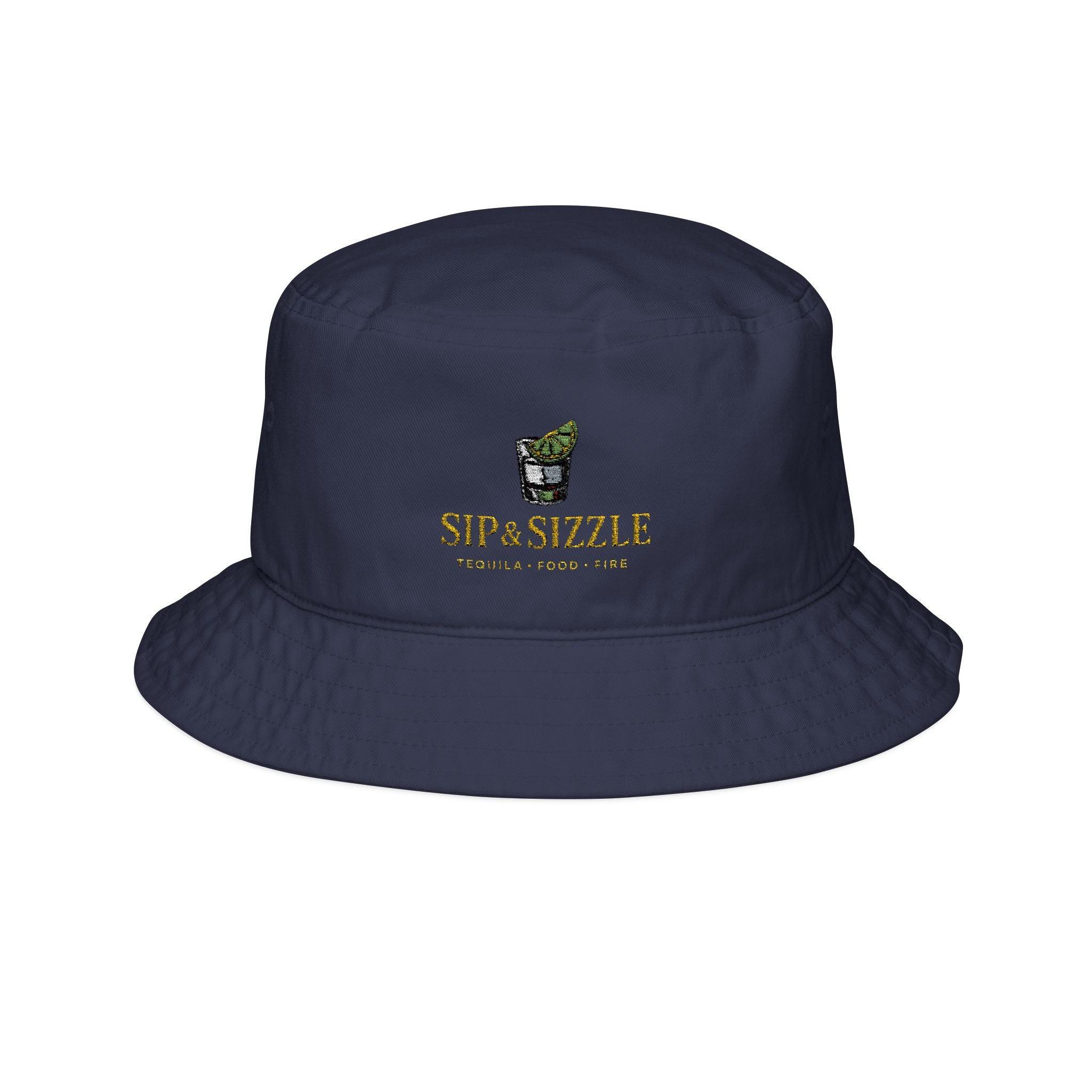 Sips & Sizzle Embroidered Bucket Hat — Casual Summer Drink Lover Accessory