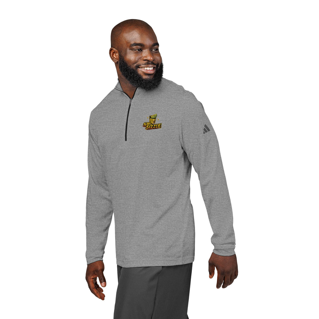 Embroidered Cheetah Patch Quarter-Zip Pullover