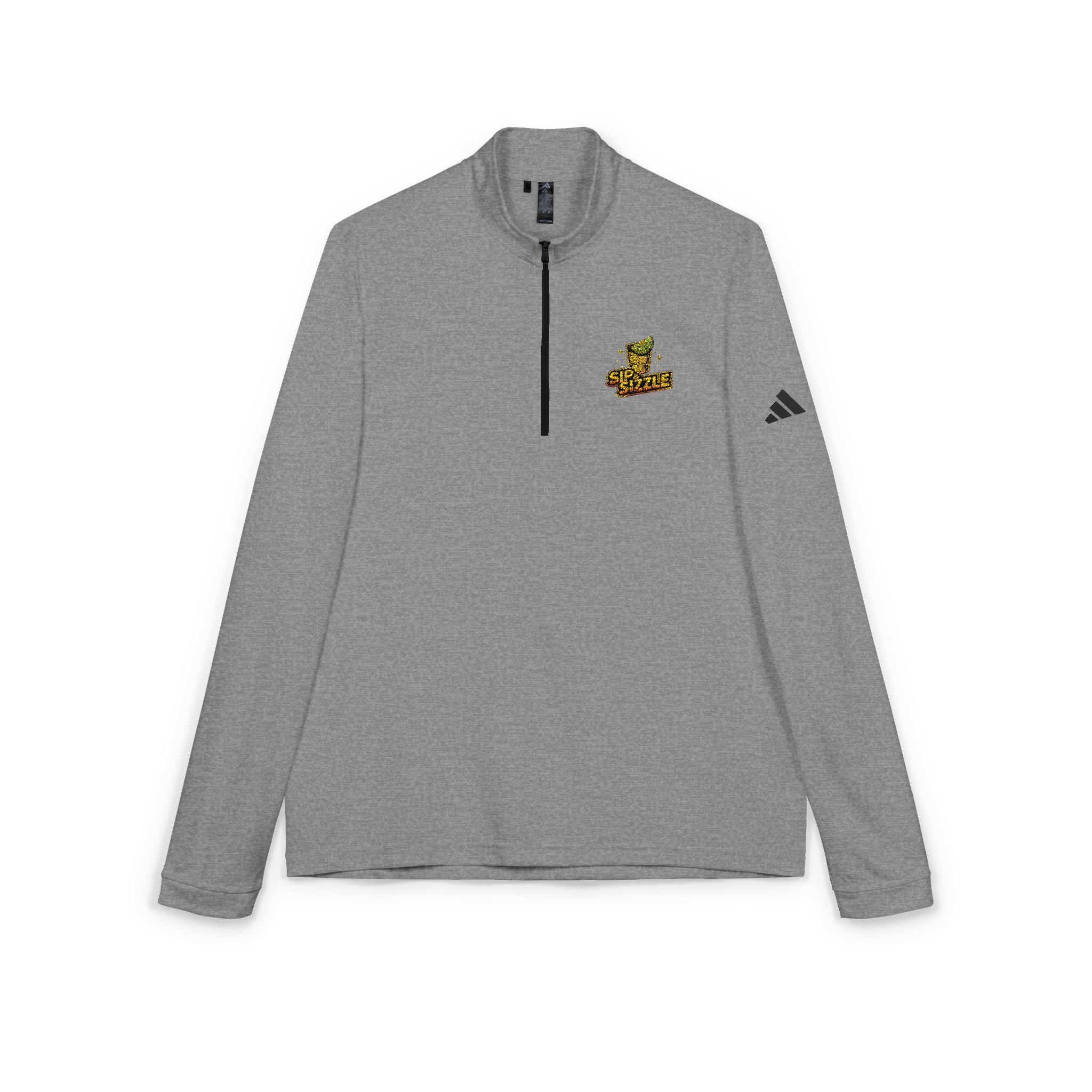 Embroidered Cheetah Patch Quarter-Zip Pullover