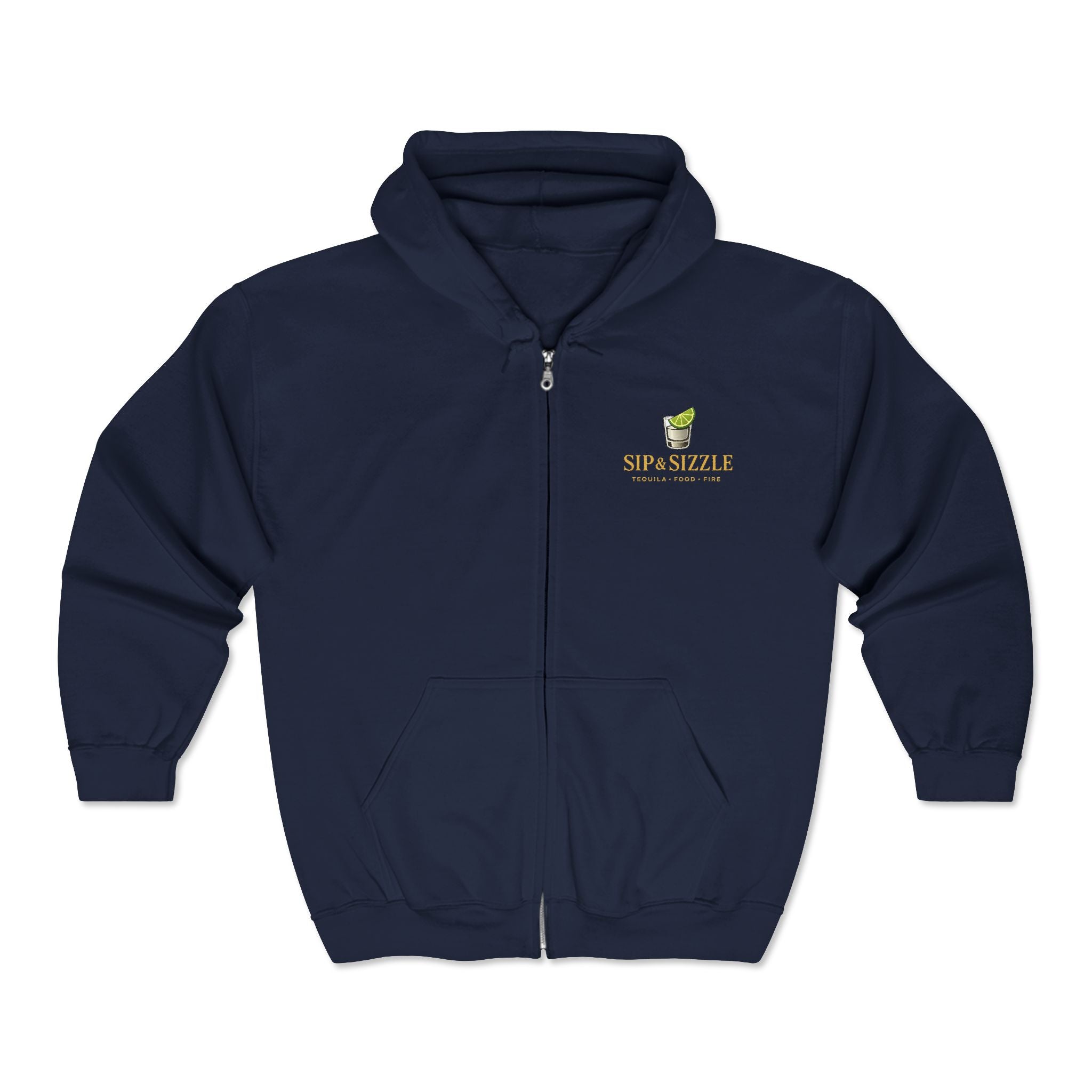Sip & Sizzle Zip Hoodie — Tequila Bar Logo Jacket