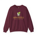 Crewneck Sweatshirt — "Sip & Sizzle" Tequila Shot Logo