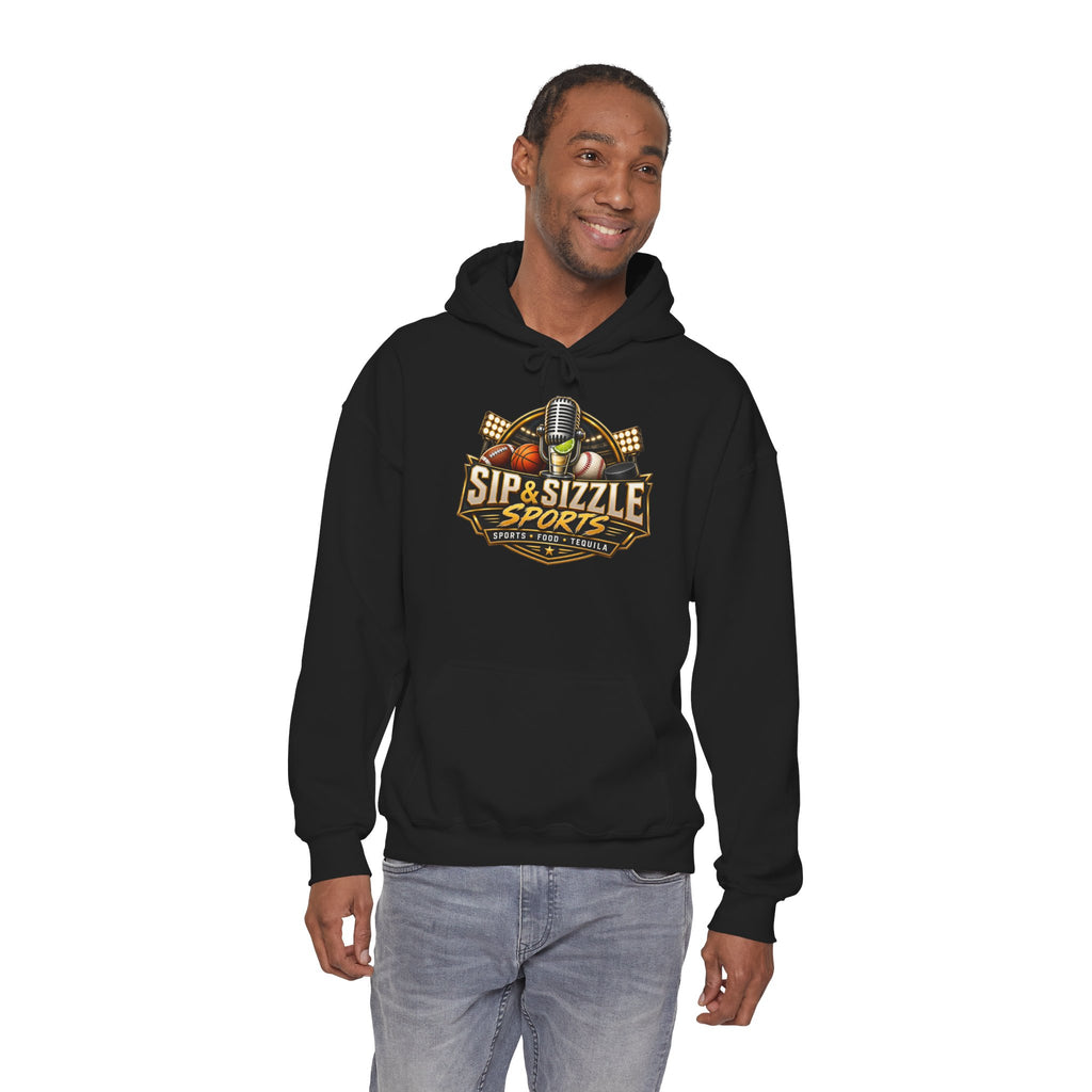 Copy of Sip & Sizzle Sports Hoodie — Sports Podcast Logo Pullover