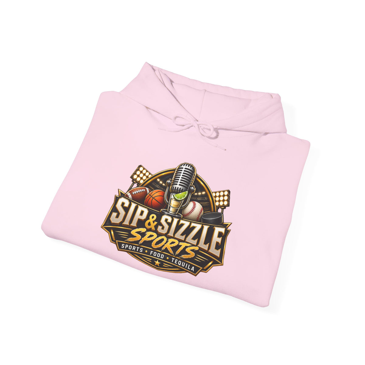 Sip & Sizzle Sports Hoodie — Sports Podcast Logo Pullover