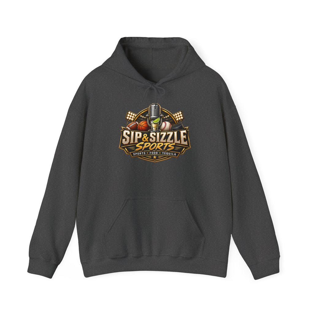 Sip & Sizzle Sports Hoodie — Sports Podcast Logo Pullover