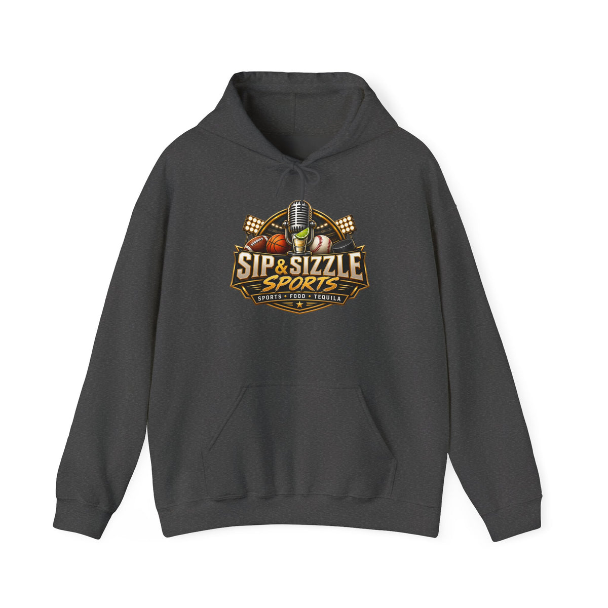 Sip & Sizzle Sports Hoodie — Sports Podcast Logo Pullover