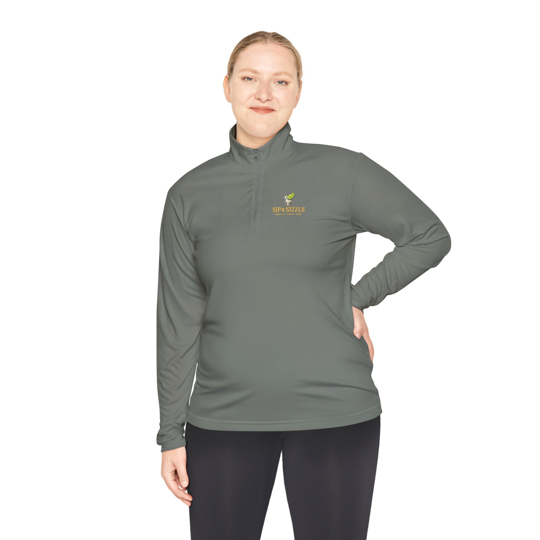 Quarter-Zip Pullover — "Sip & Sizzle" Avocado Bar Logo