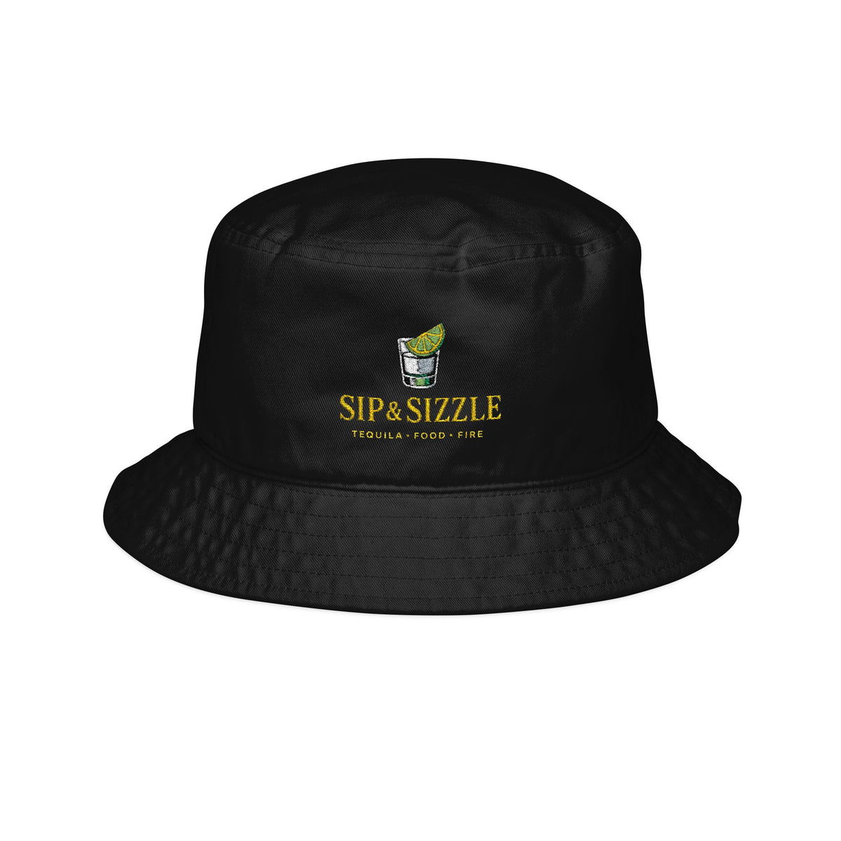 Sips & Sizzle Embroidered Bucket Hat — Casual Summer Drink Lover Accessory